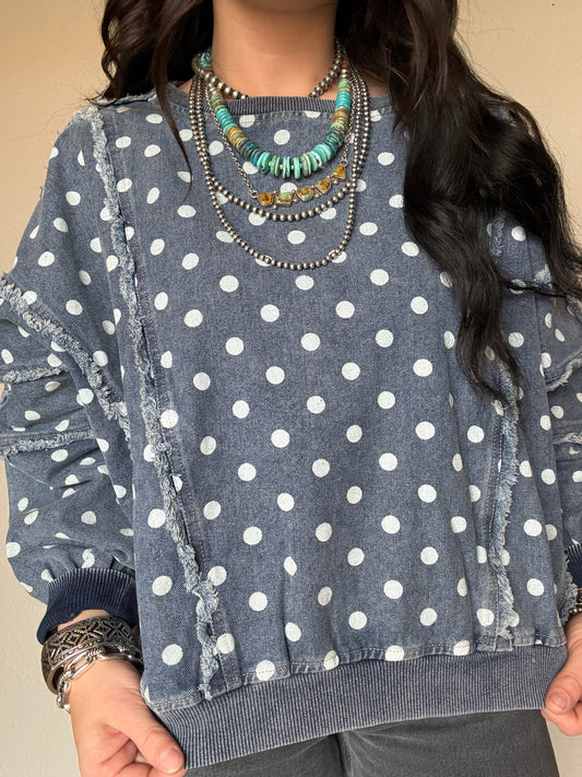 The Denim Dan Polka Dot Sweater