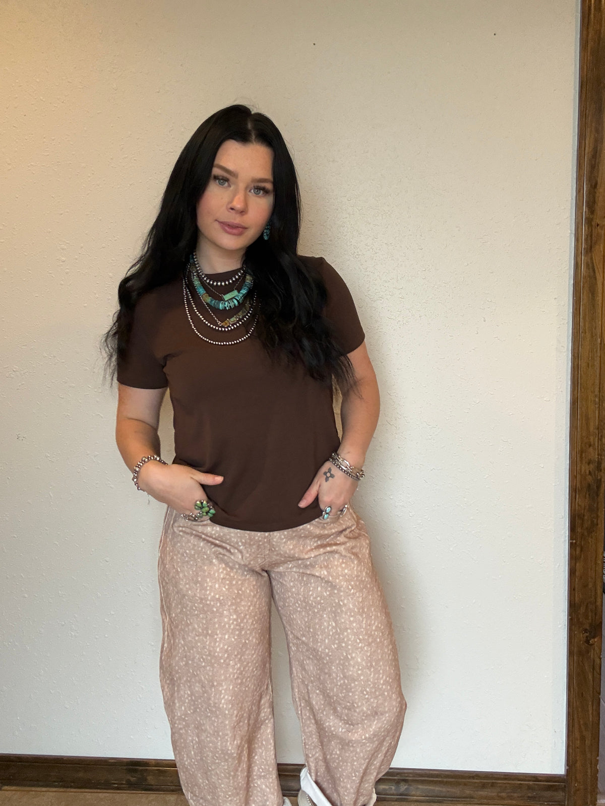 Short Sleeve Round Neck Soft Knit Jersey Top