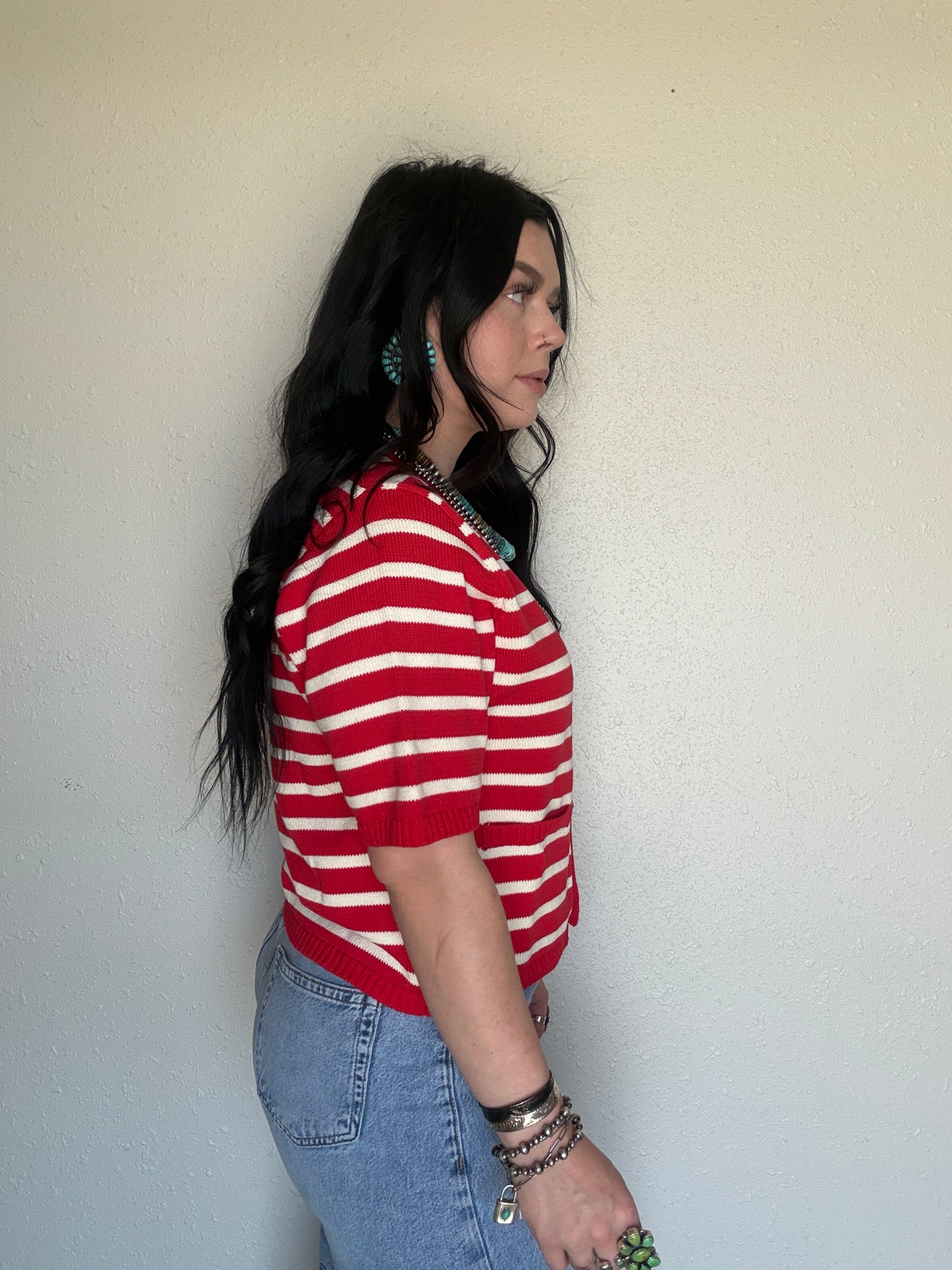 Americana Breeze Knit Top *Red
