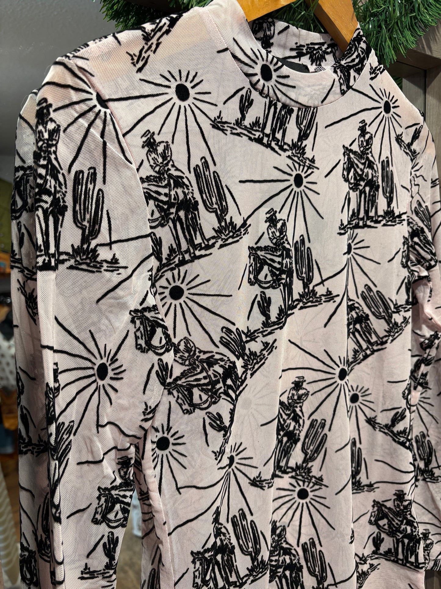 Wild Western 3D Velvet Detail Mesh