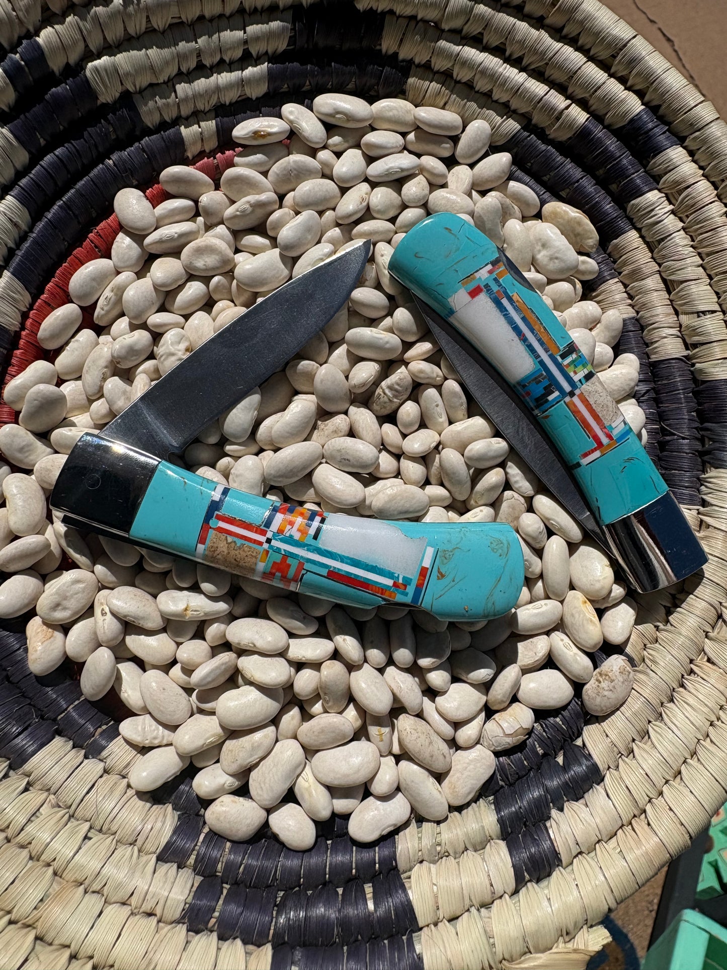 Genuine Turquoise Inlay Pocket Knife