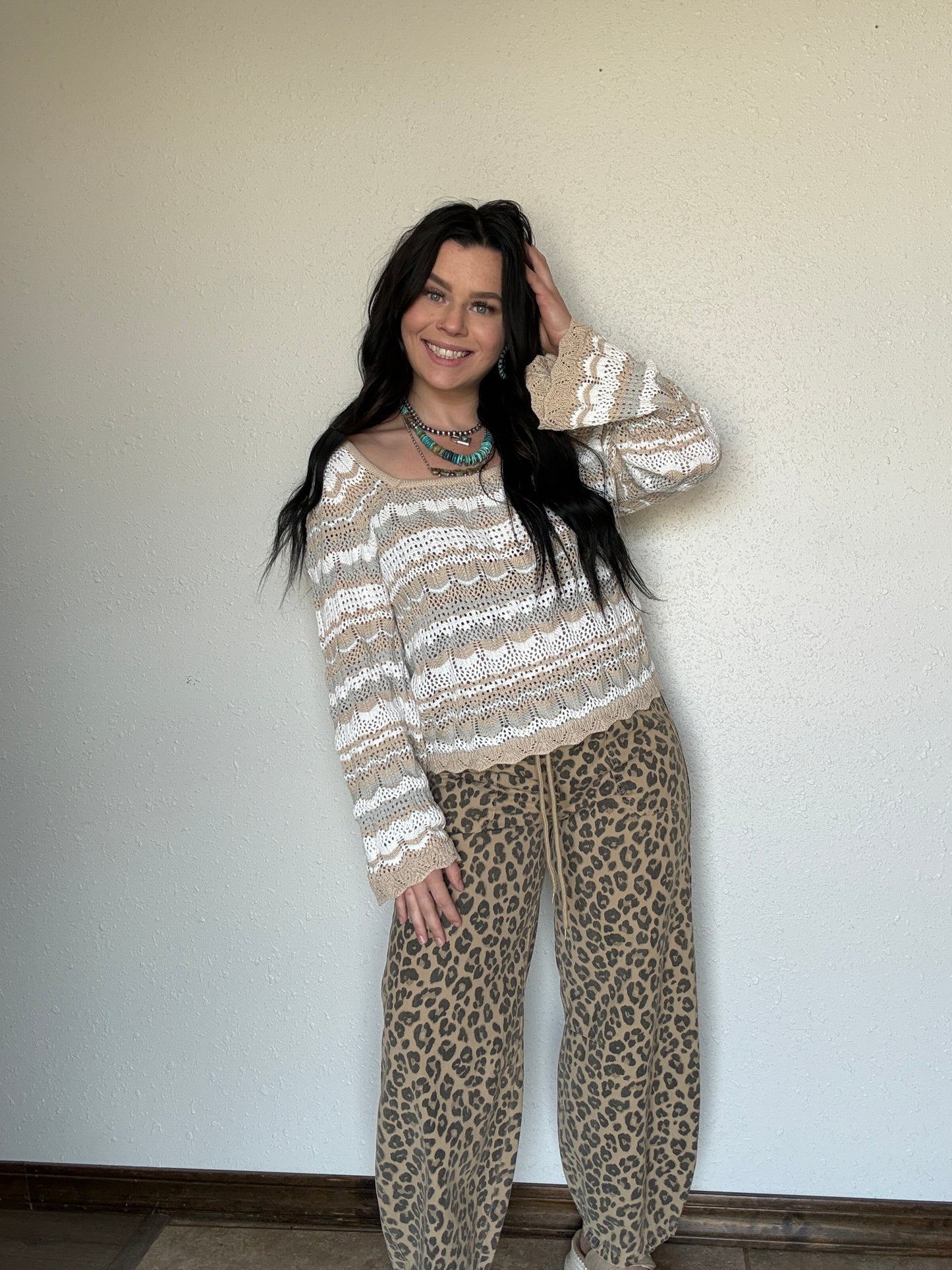 The Lucy Leopard Barrel Jean
