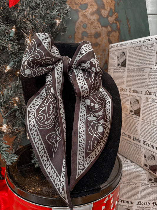 Black and White Paisley Twilly