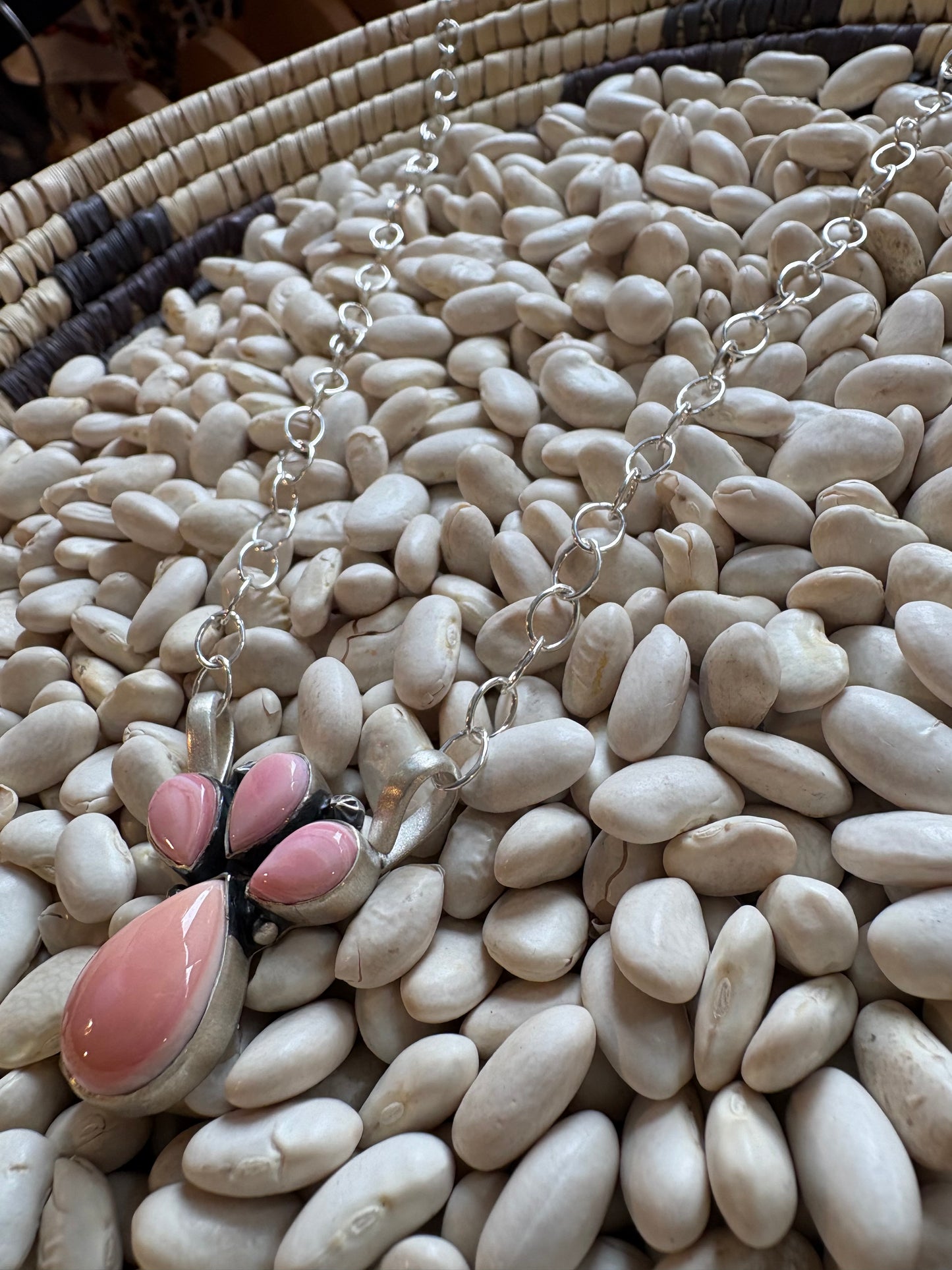 Pink Conch Cluster Necklace