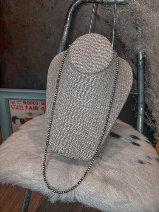 4mm 24” Sterling Silver Pearls