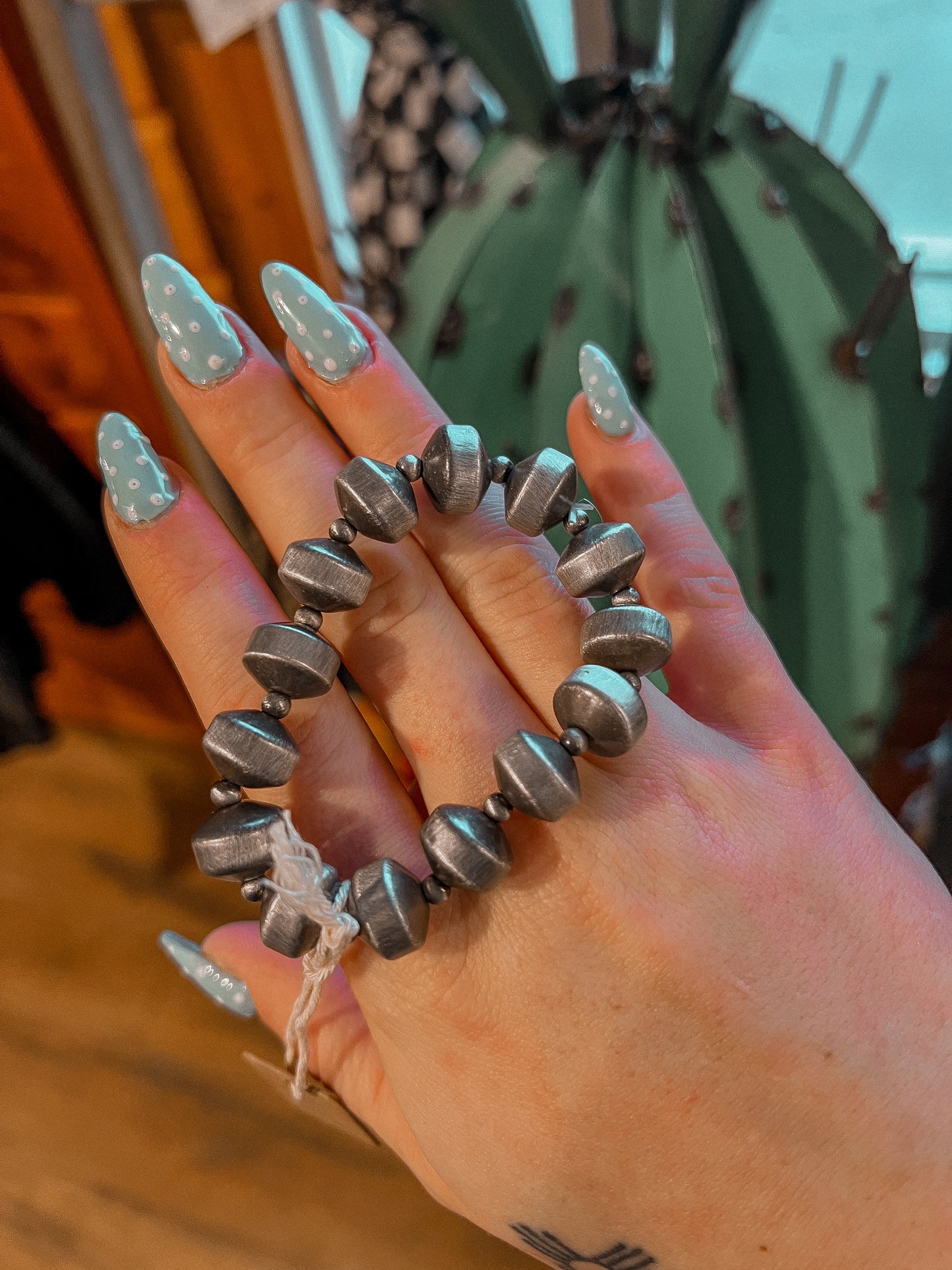 Large Saucer Pearl Adjustable Bracelet