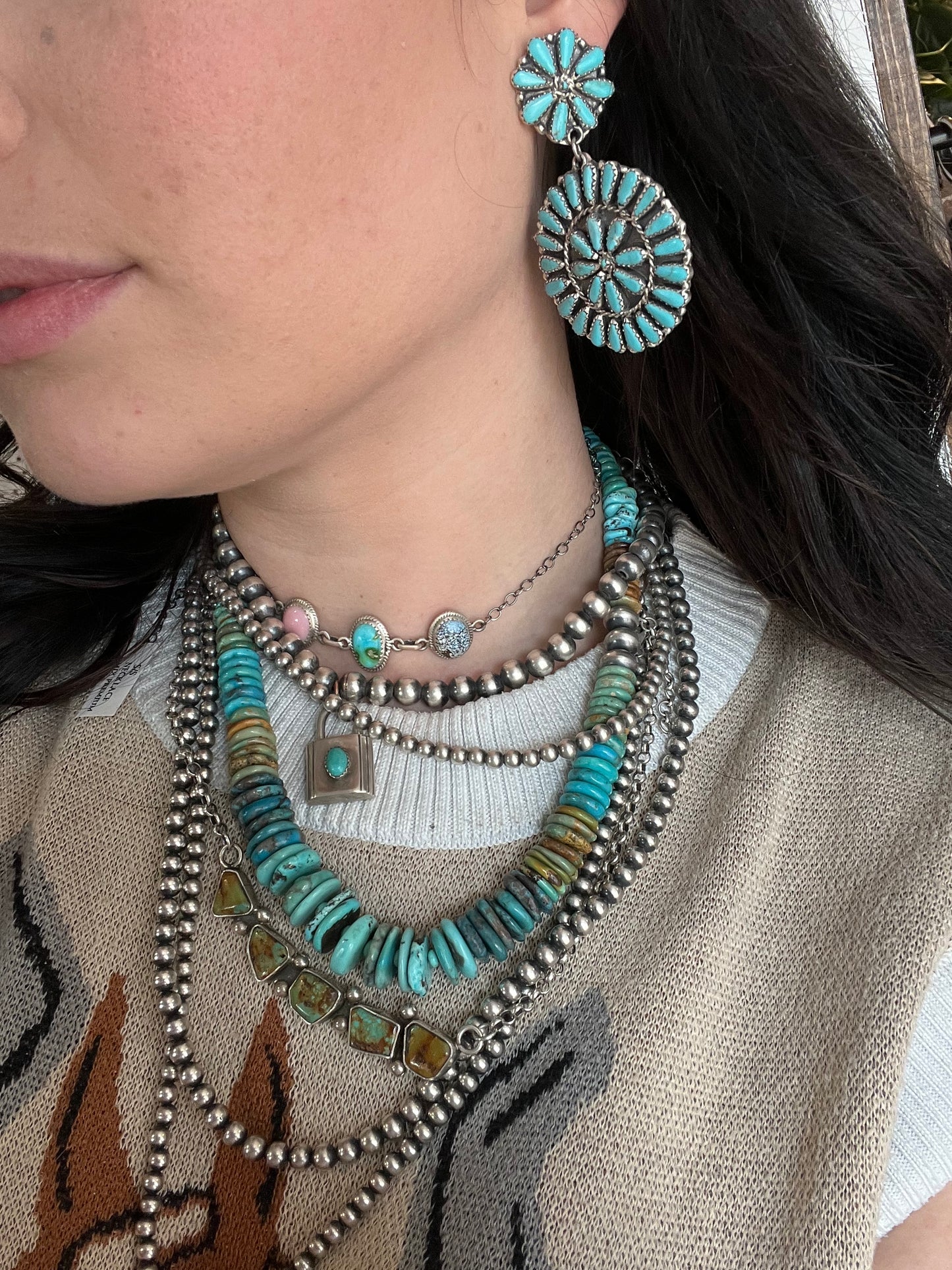 Large Native Made Cluster Dangles by Mary Benally