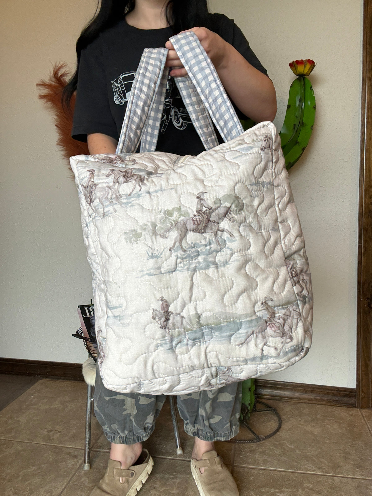 Frontier Spirit Linen Weekender Duffle Bag