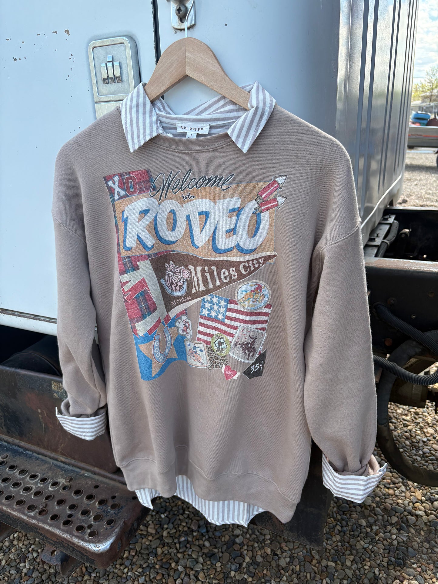 Miles City Banner Hand Drawn Graphic Crewneck
