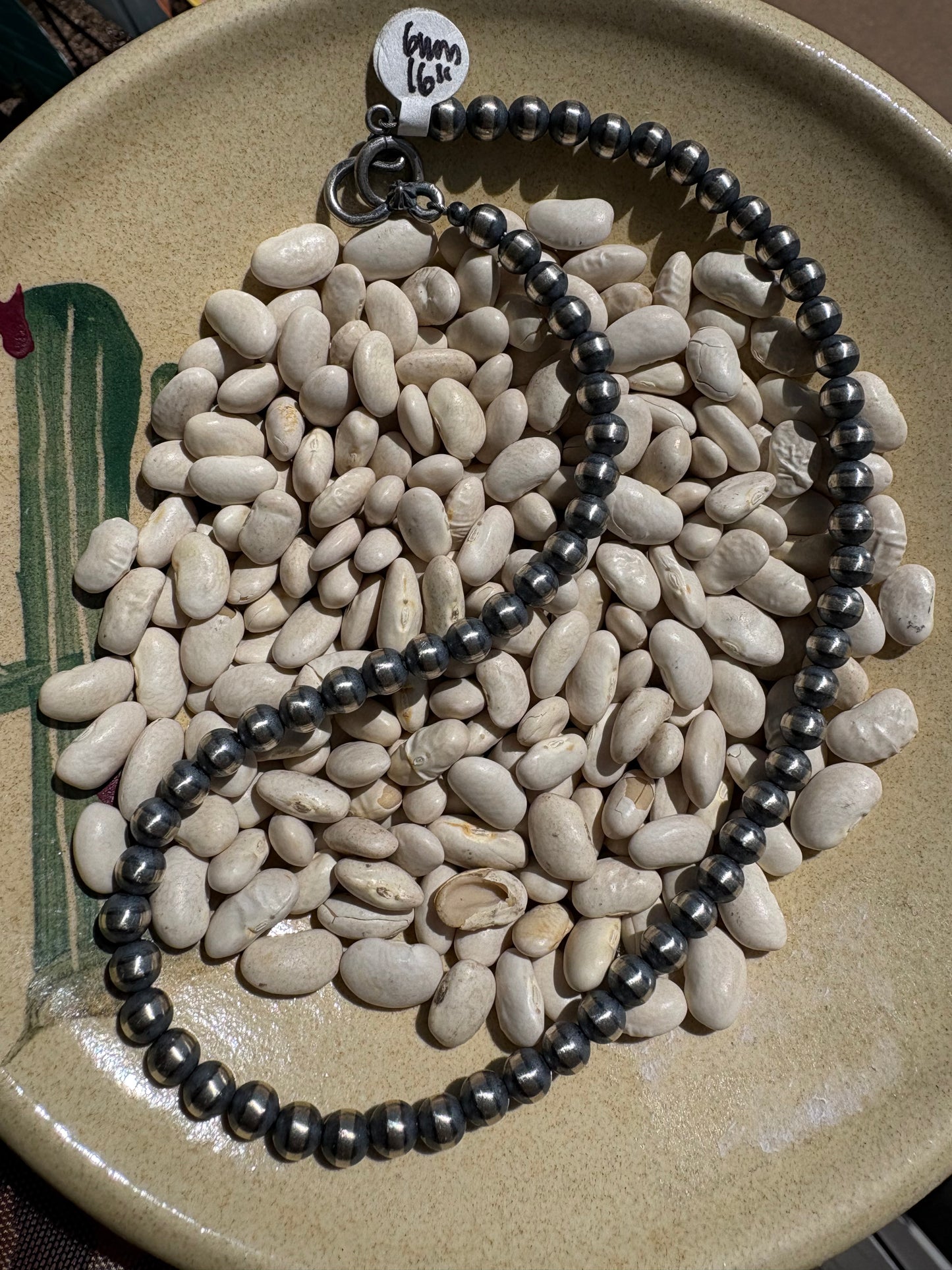 6mm 16” Sterling Silver Necklace w/ Shepard hook