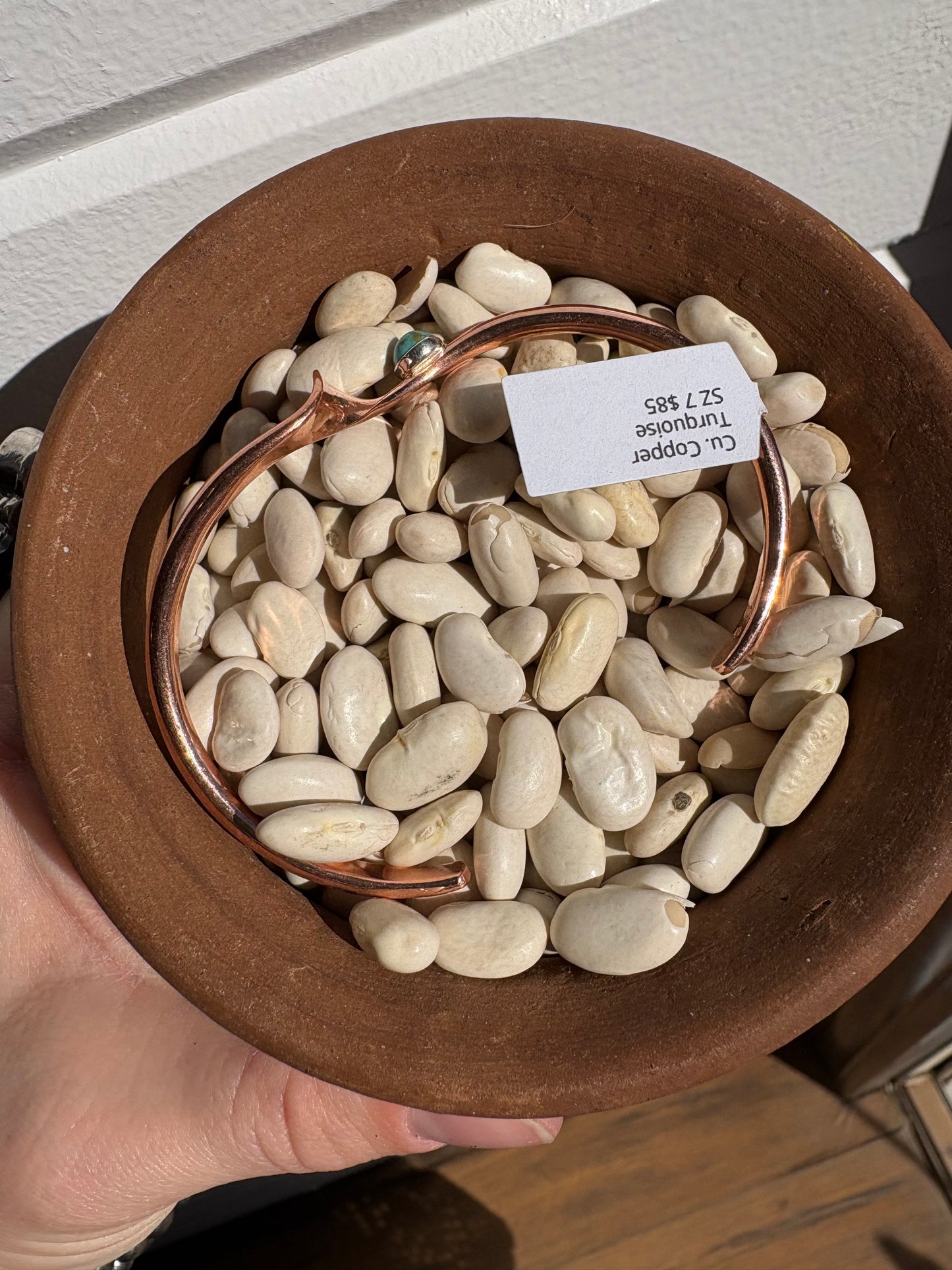 Yolanda Skeets Copper Twist Cuff w/ Kingman Stone