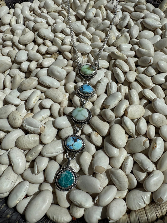 Mixed Stone Drop Necklace