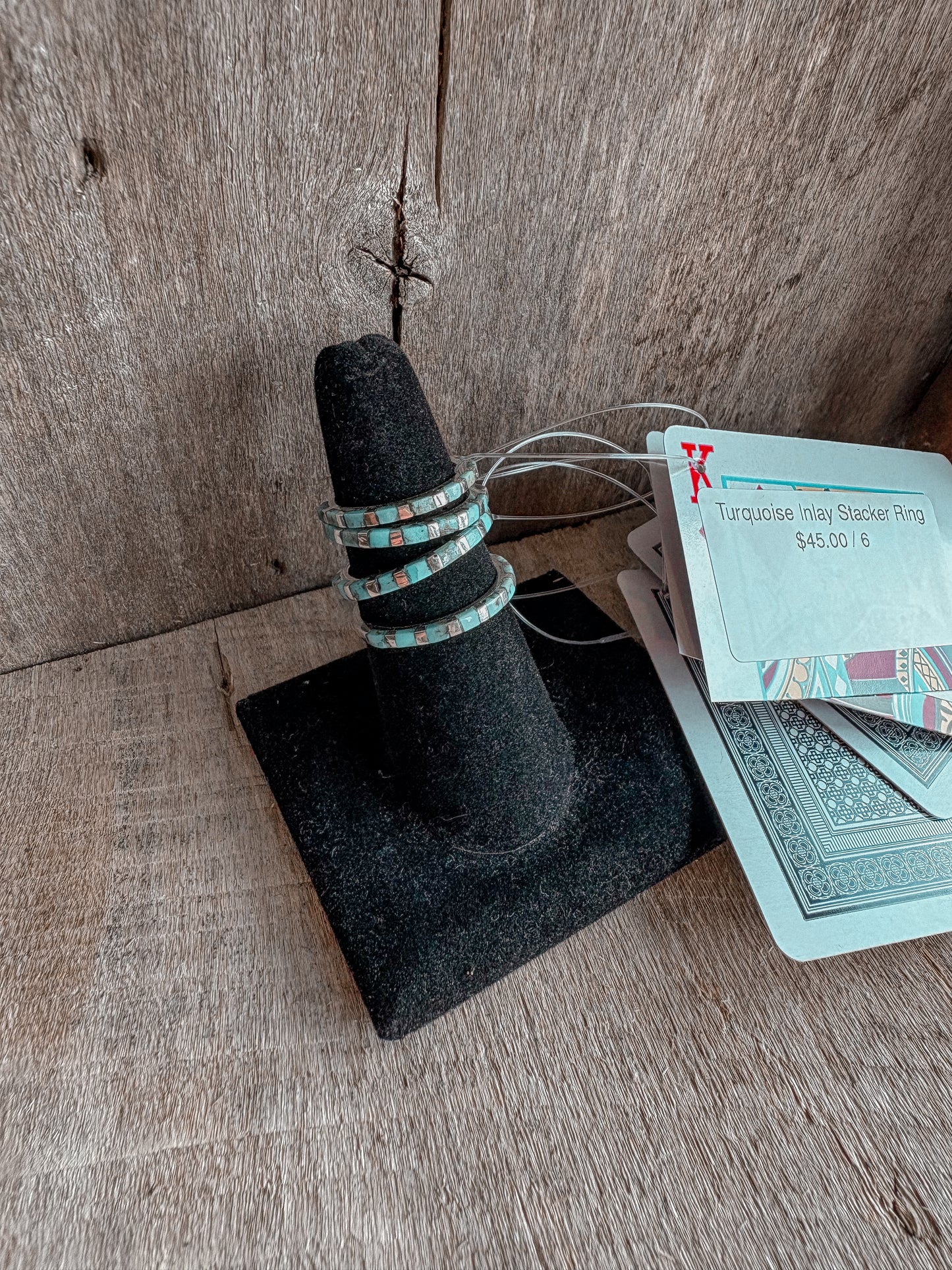 Turquoise Inlay Stacker Ring