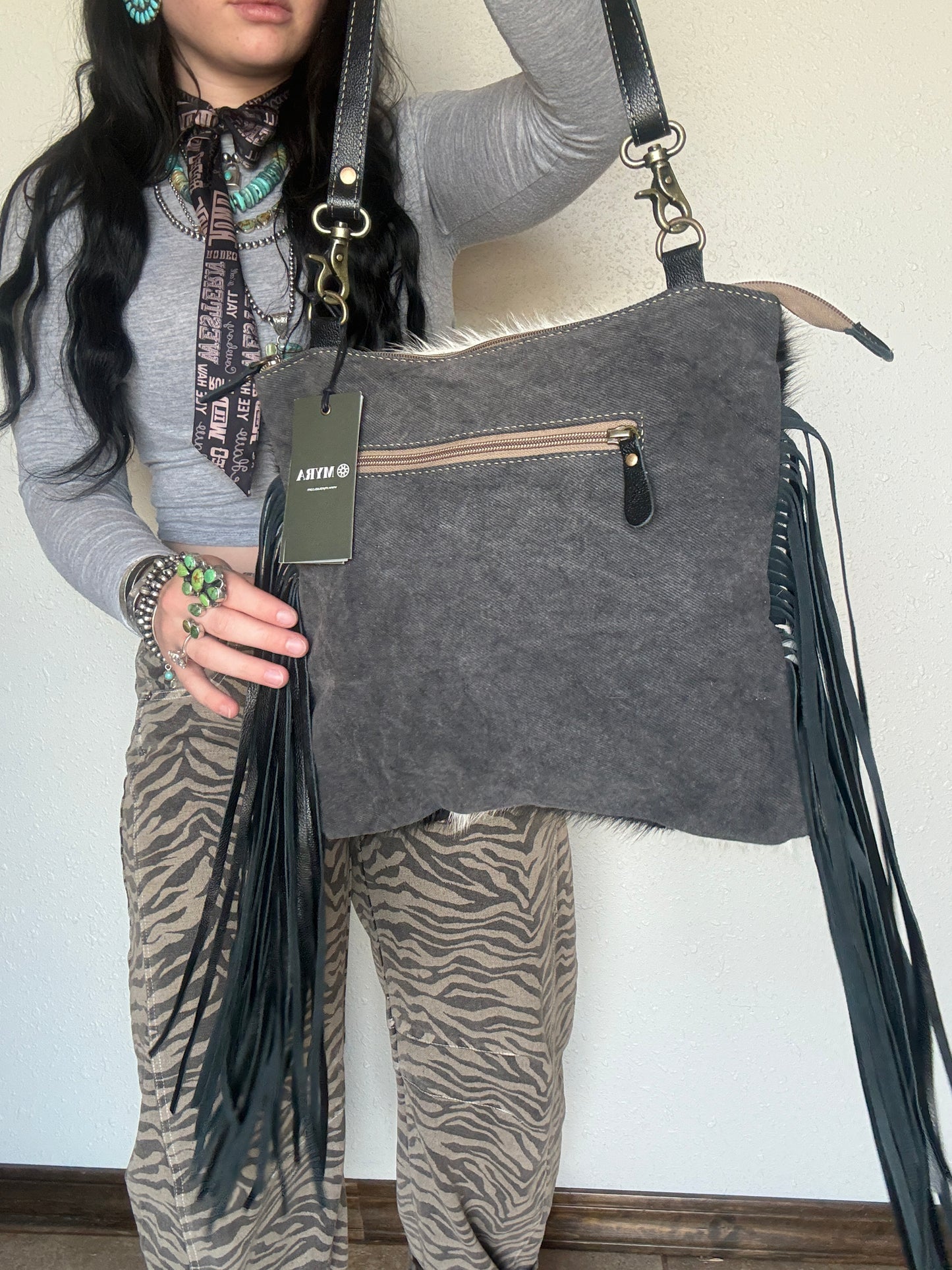 Tumbleweed Fringed Hand-Tooled Bag