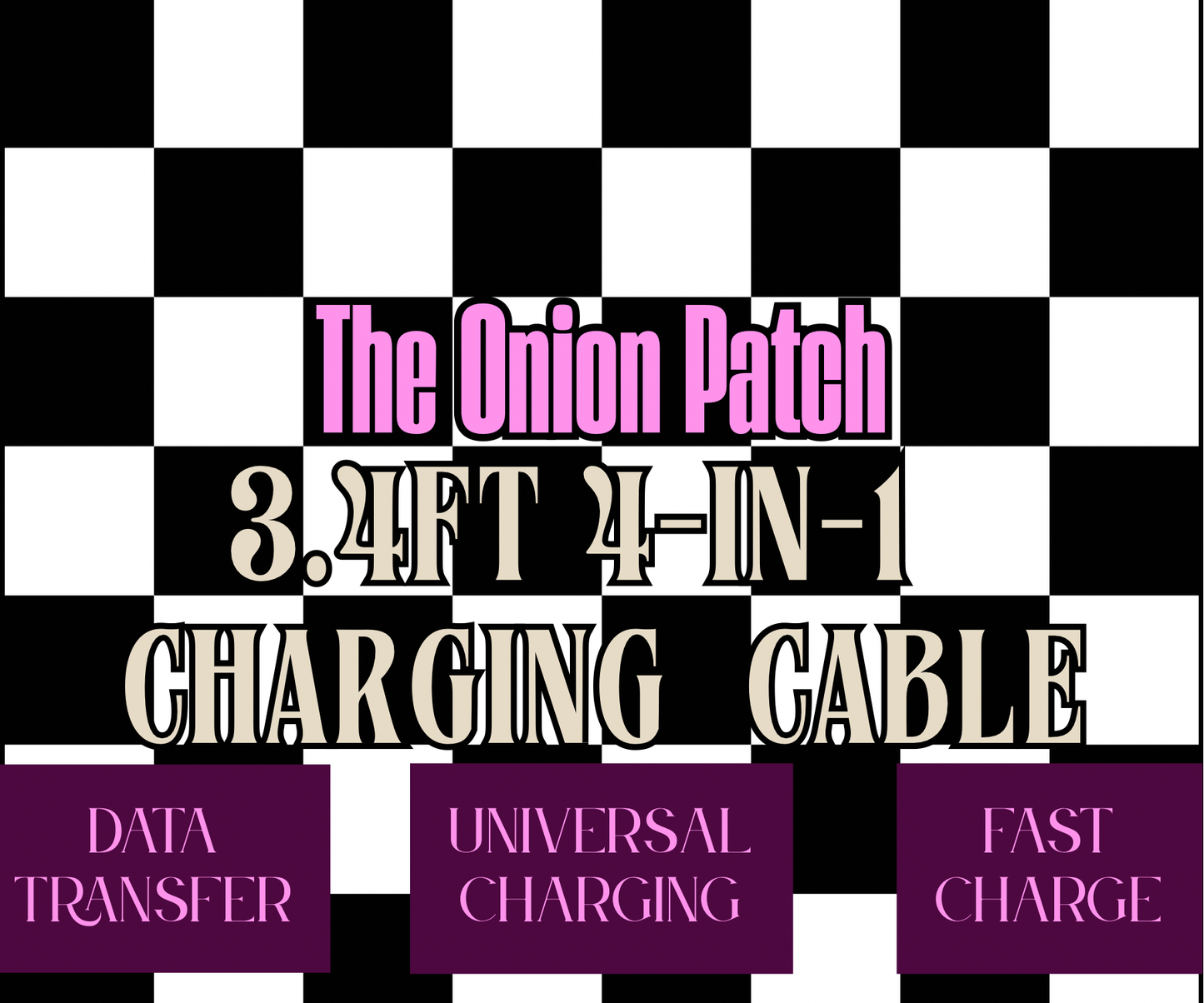 Blue & Purple Beaded 4-IN-1 Charging Cable