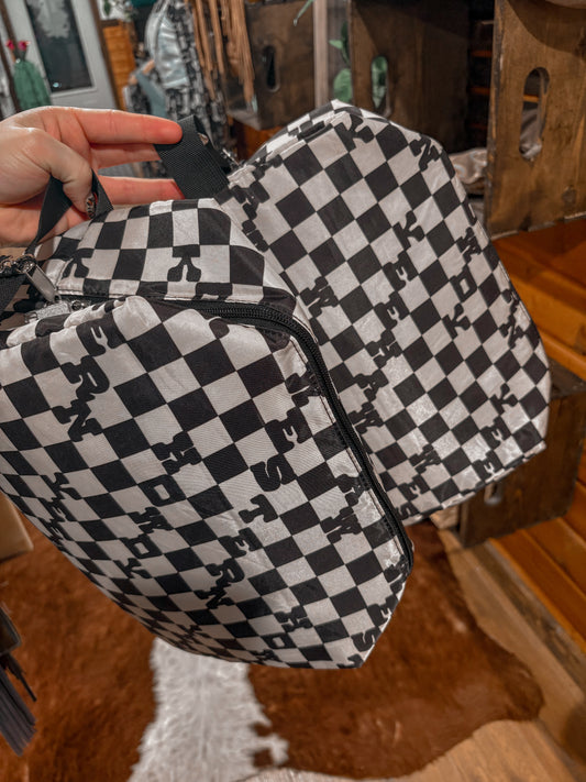 Checkered Travel Bag/Packing Cube