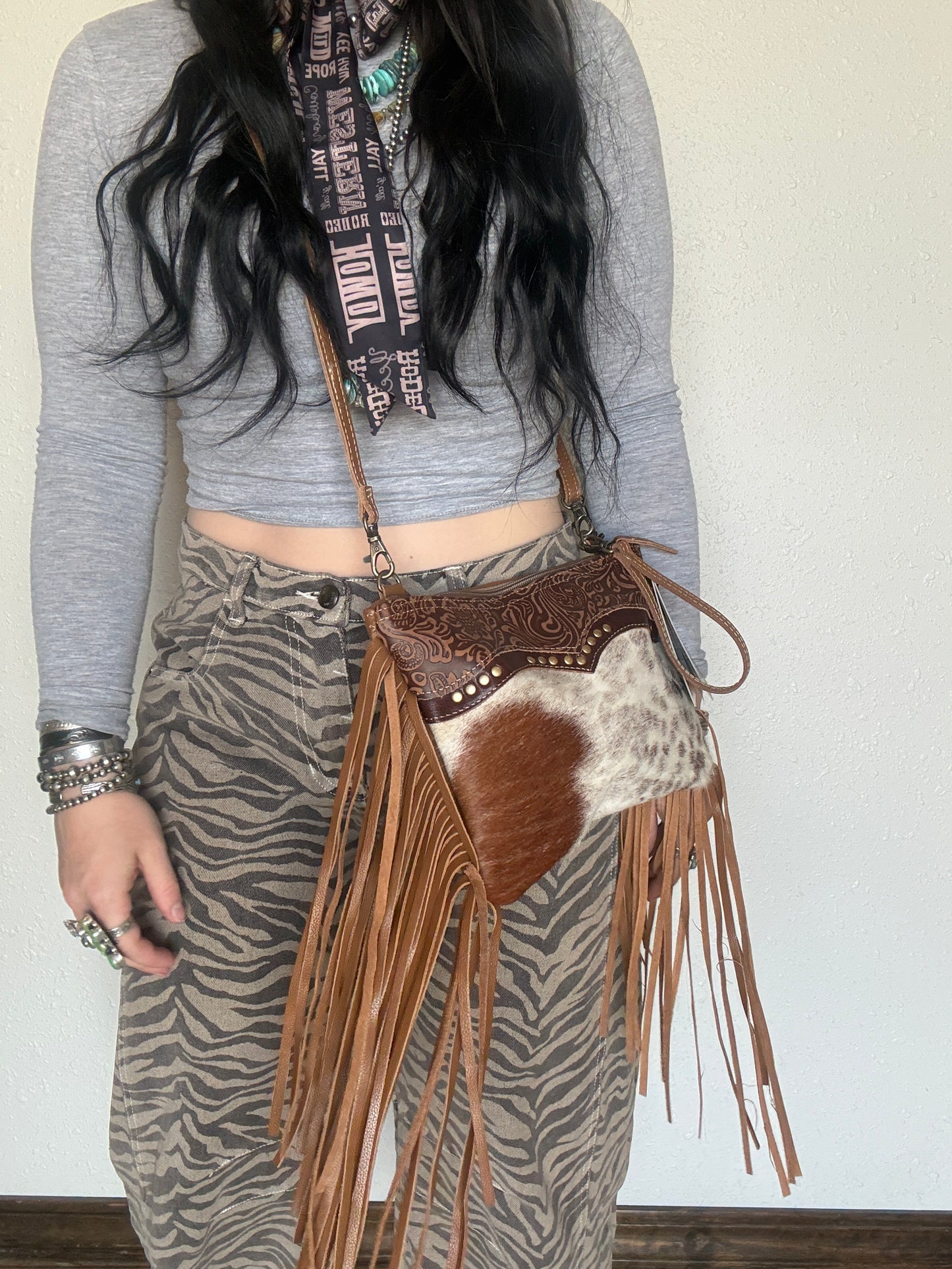 The Hills Cowhide Fringe Bag