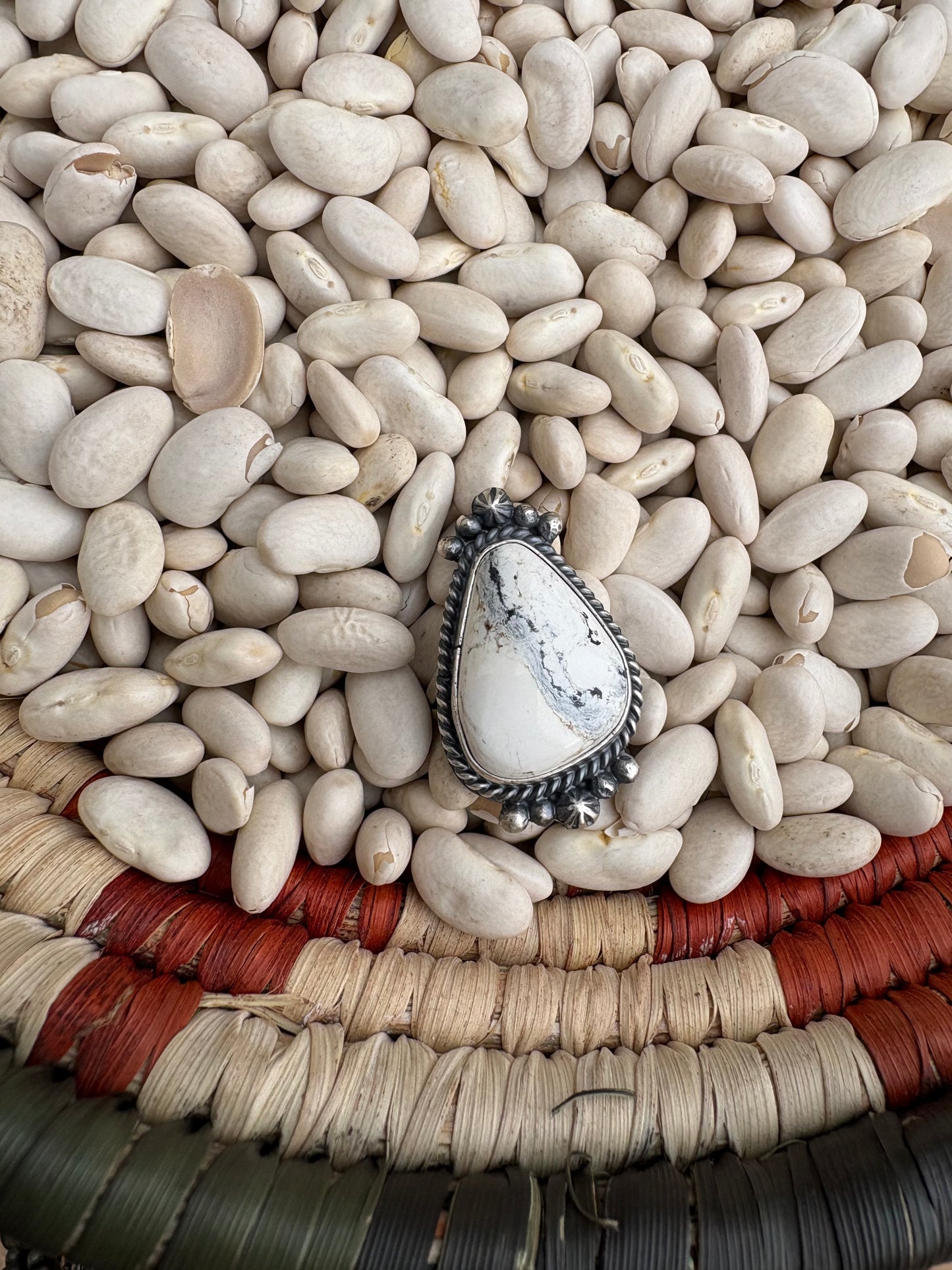 F. Martinez White Buffalo Ring SIZE 8.5