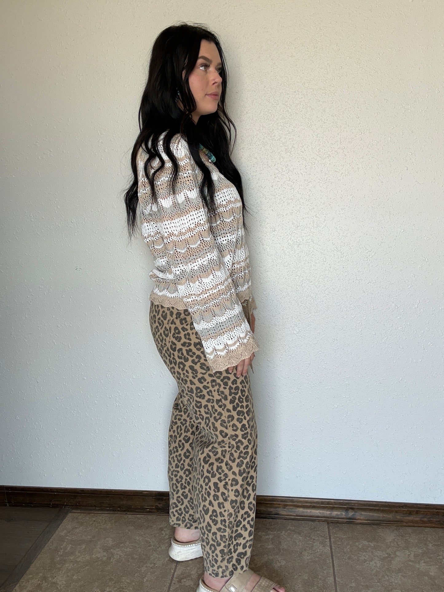 The Lucy Leopard Barrel Jean
