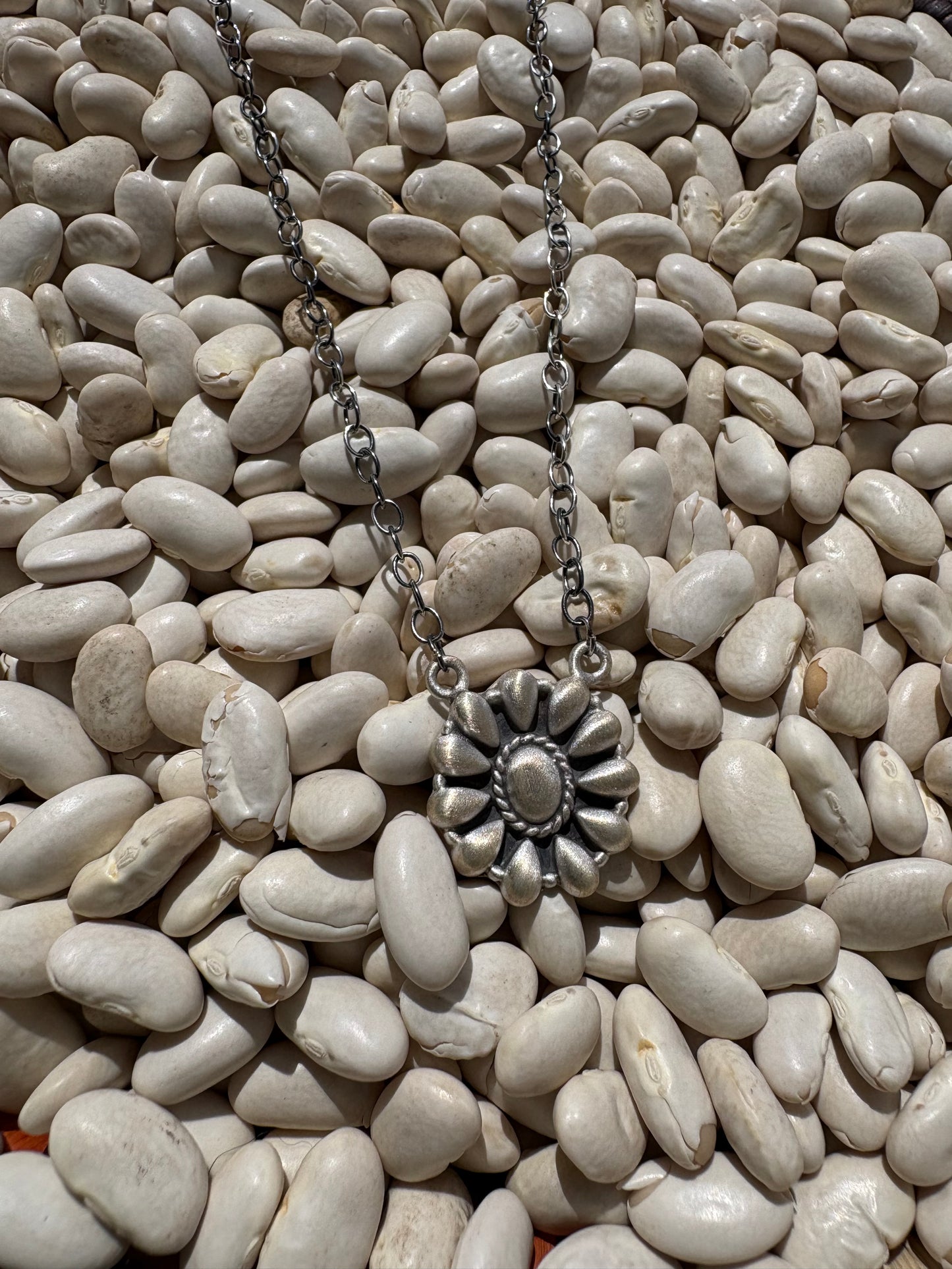 Sterling Silver Concho Necklace