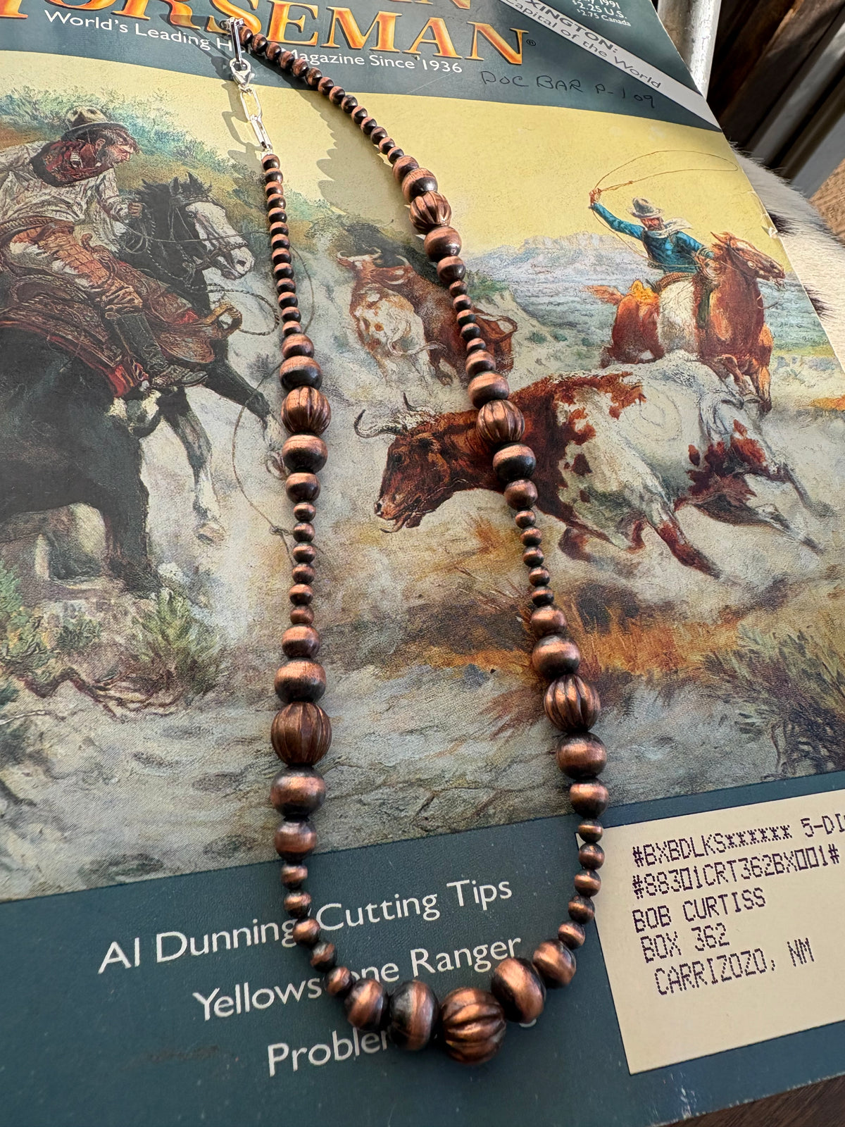 18” 4mm & 8mm Fluted Copper Pearls