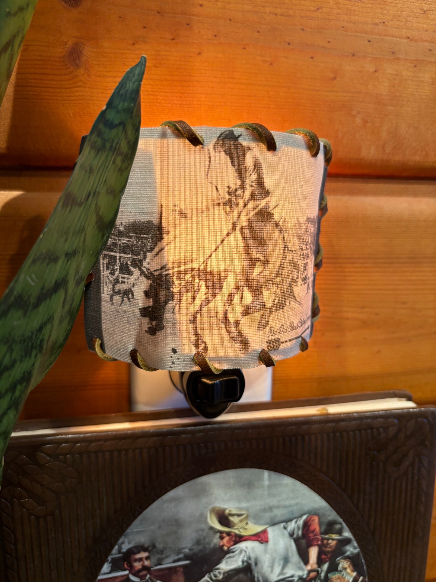 Western Night Light *Black & White Bronc