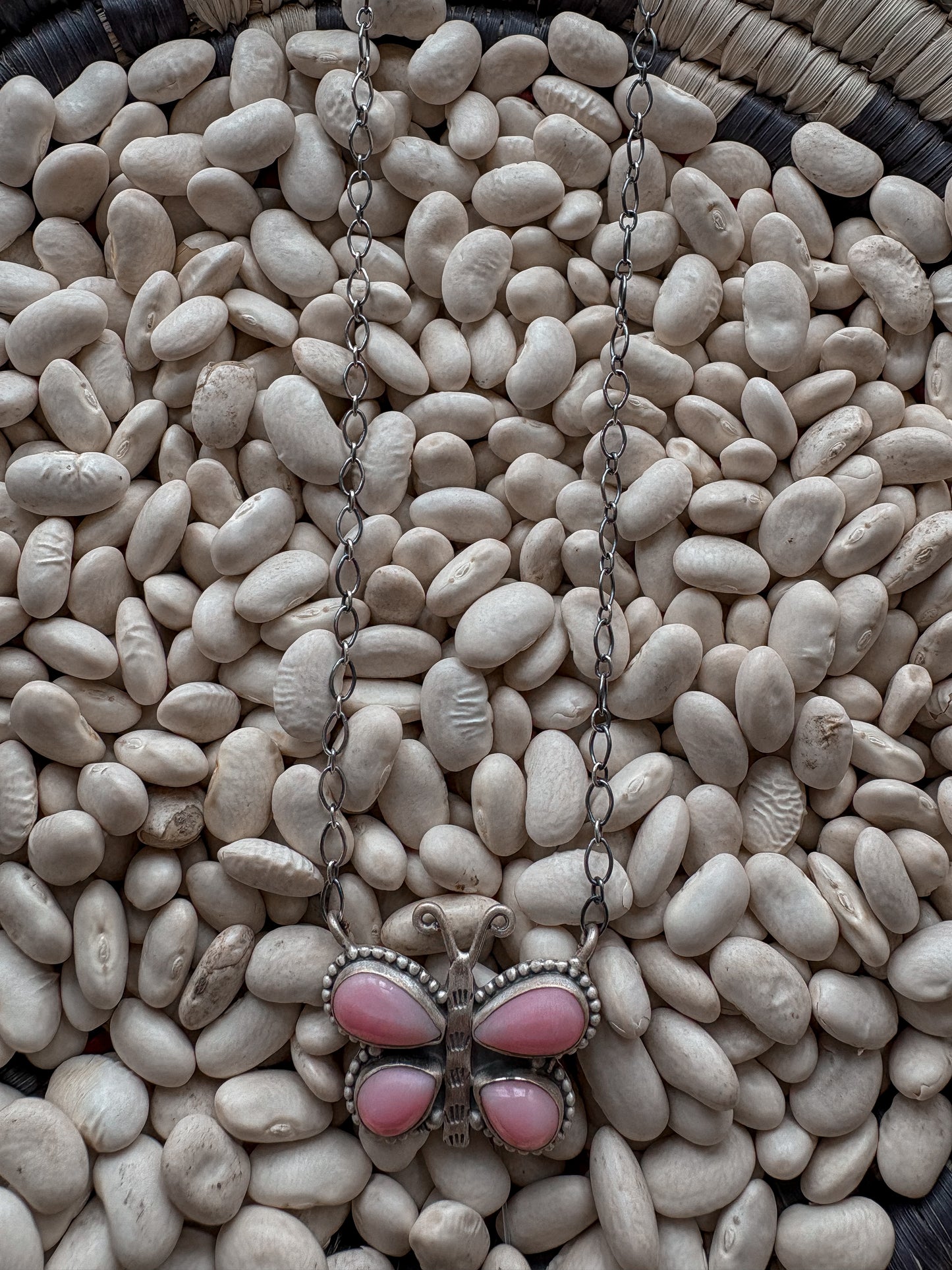 Pink Conch Butterfly Necklace