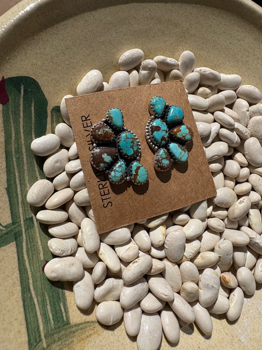 Large Mine 8 Half Cluster Earrings