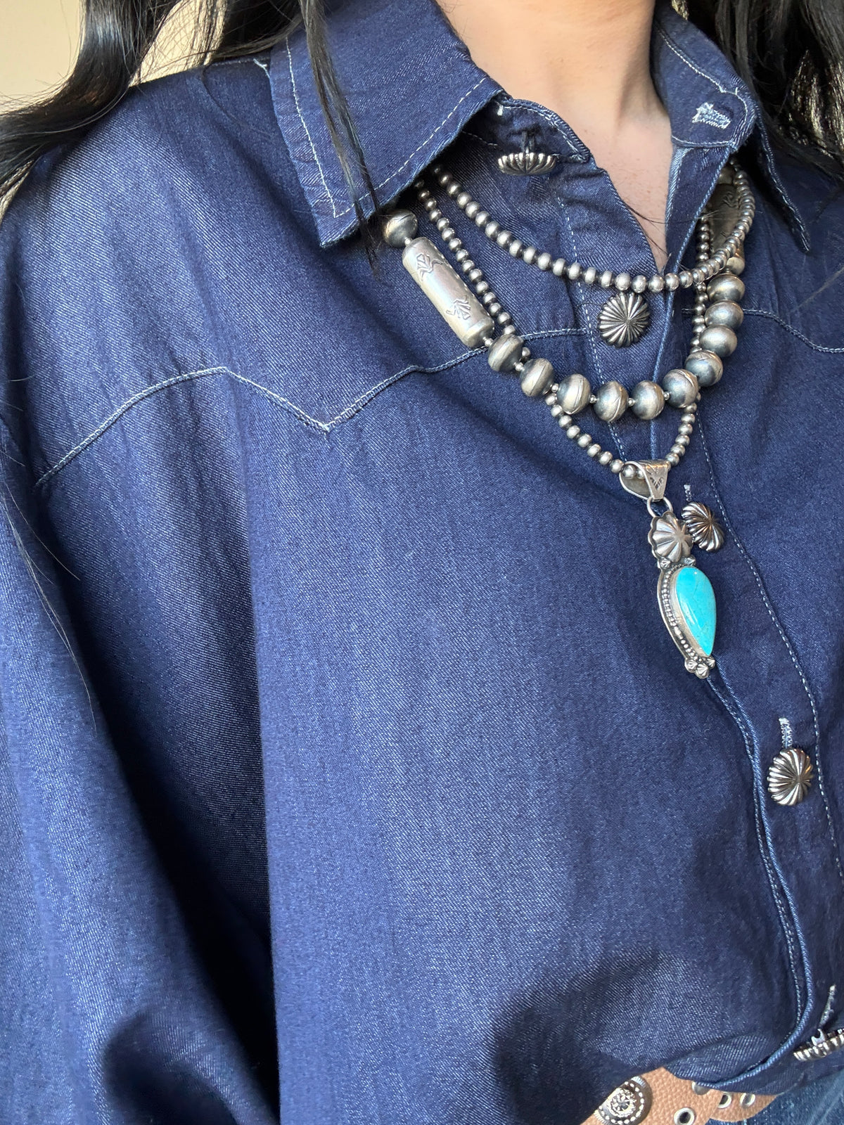The Blu Outlaw One Size Denim Poncho