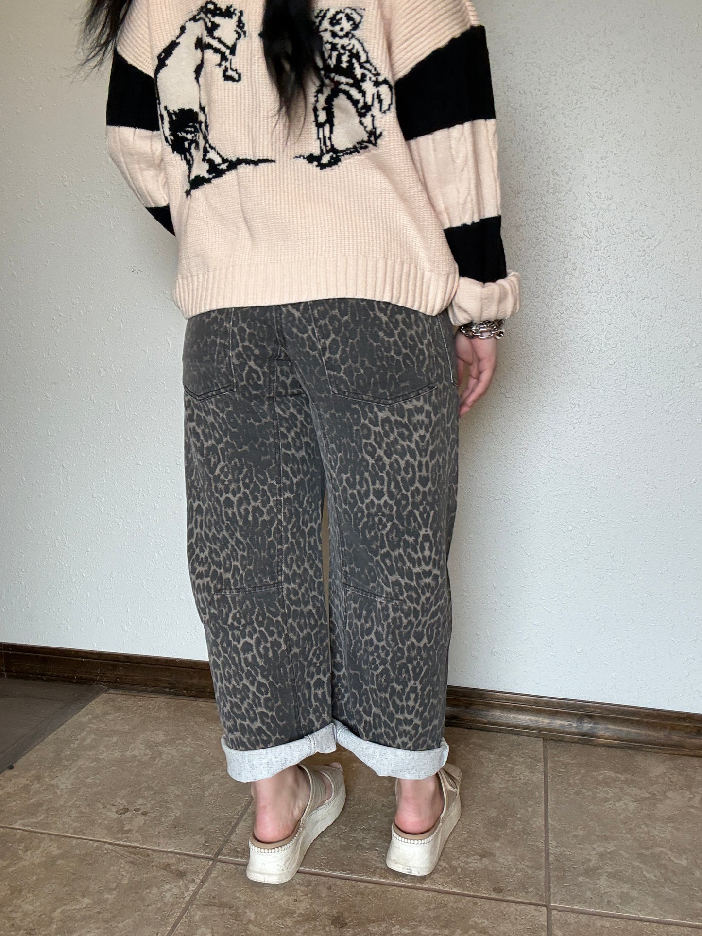 The Lefty Leopard Barrel Jeans