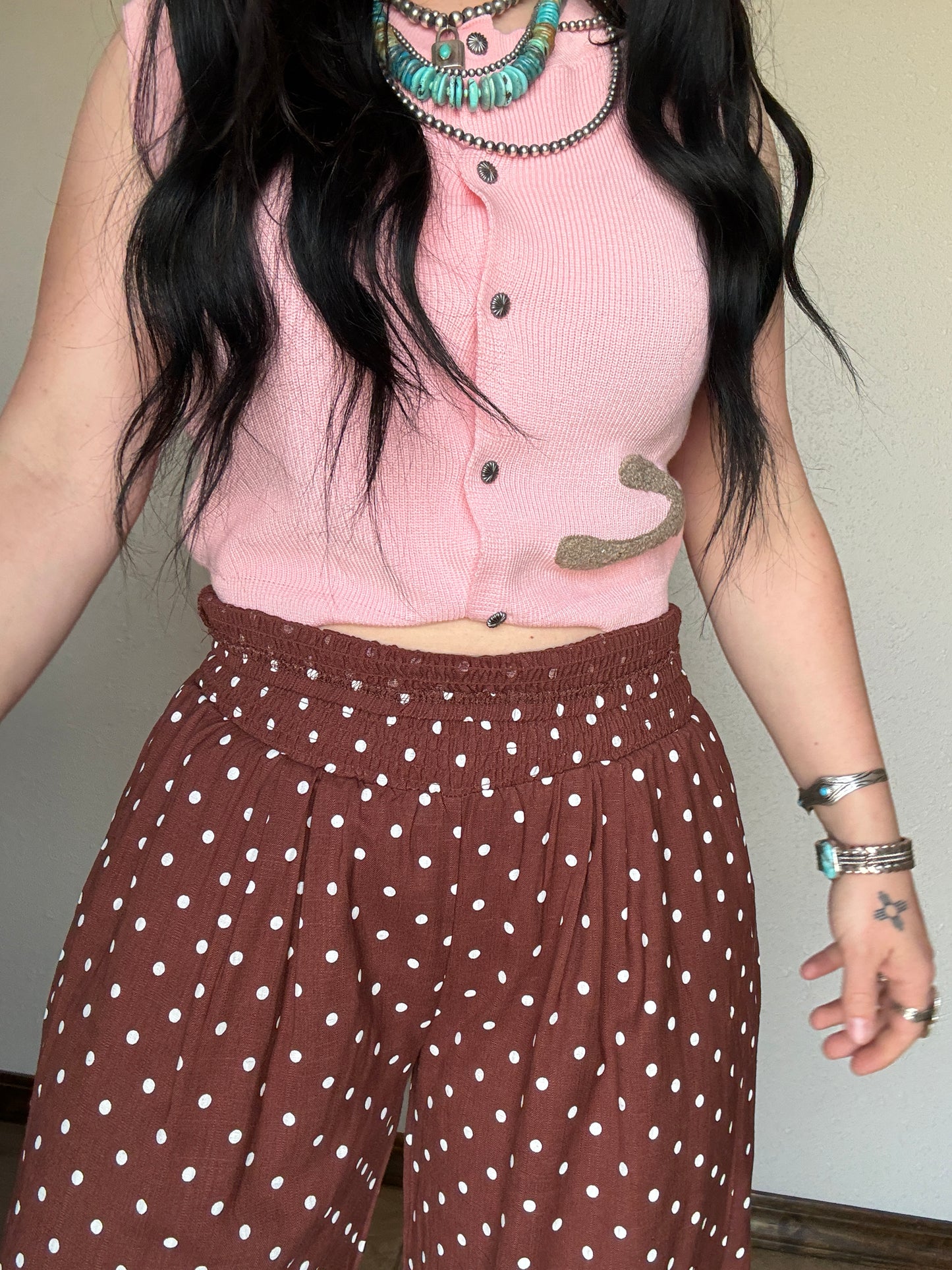 The Parker Polka Dot Pant *Brown