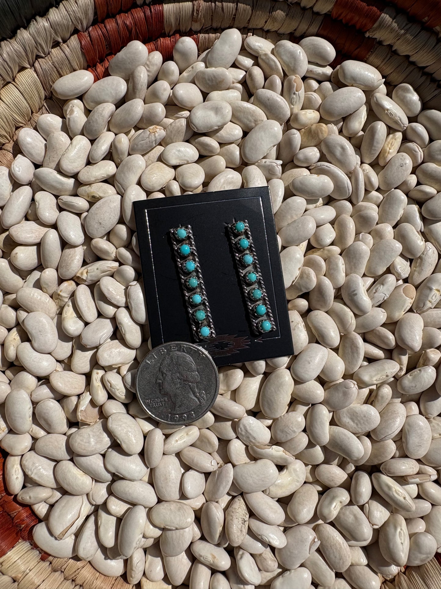 7 Stone Bar Earrings