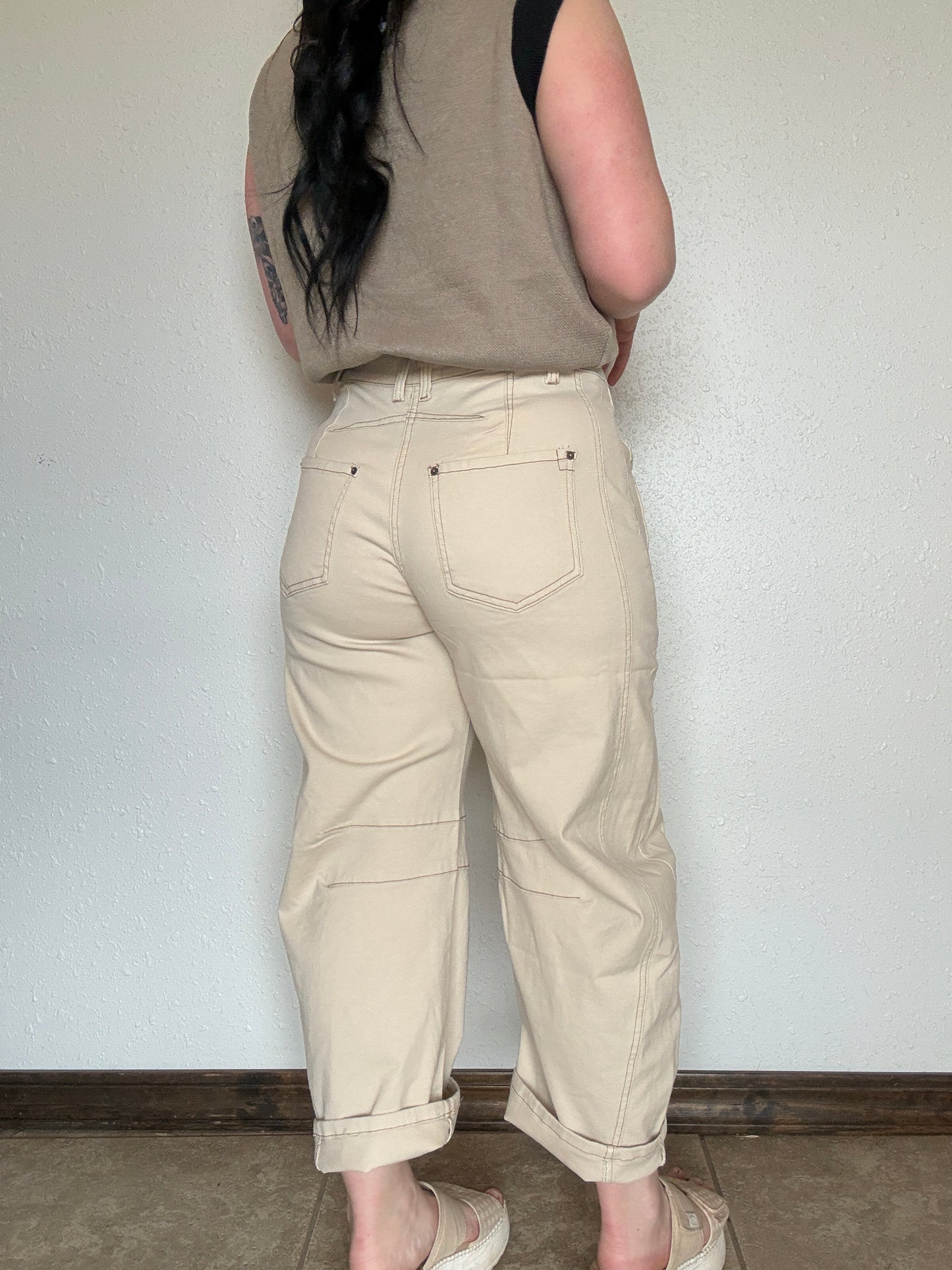The Tan Pony Barrel Jean