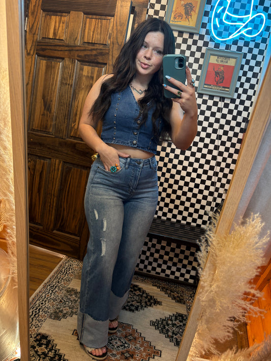 The Paige High Rise Trouser Cuff Jean