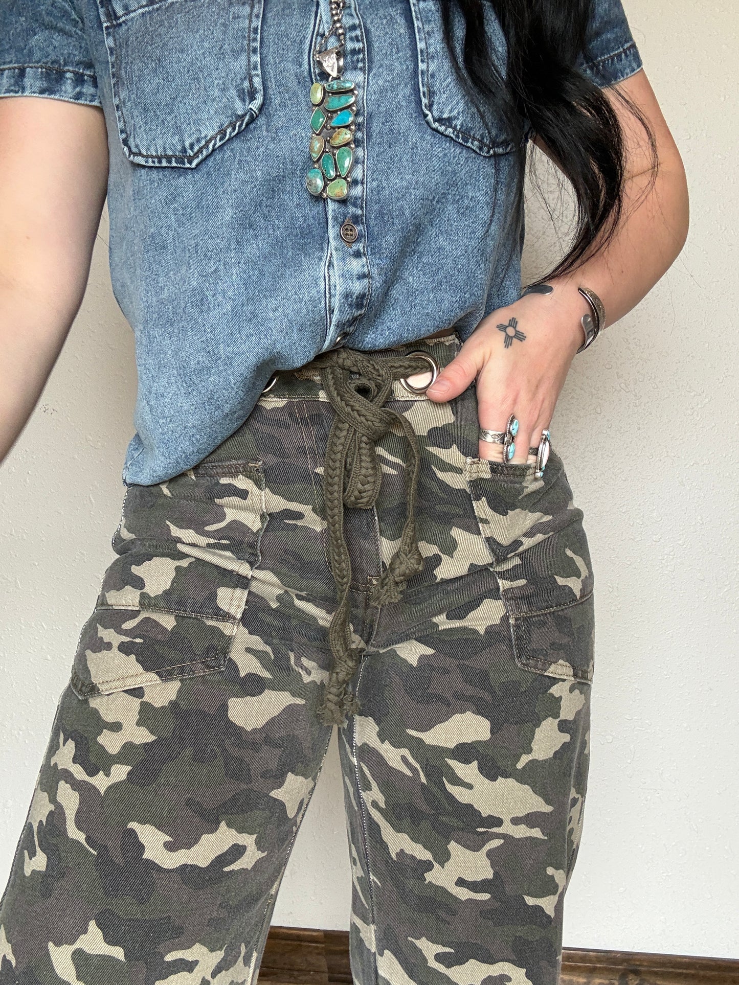 The Cowboy Camo Horseshoe Barrel Jean