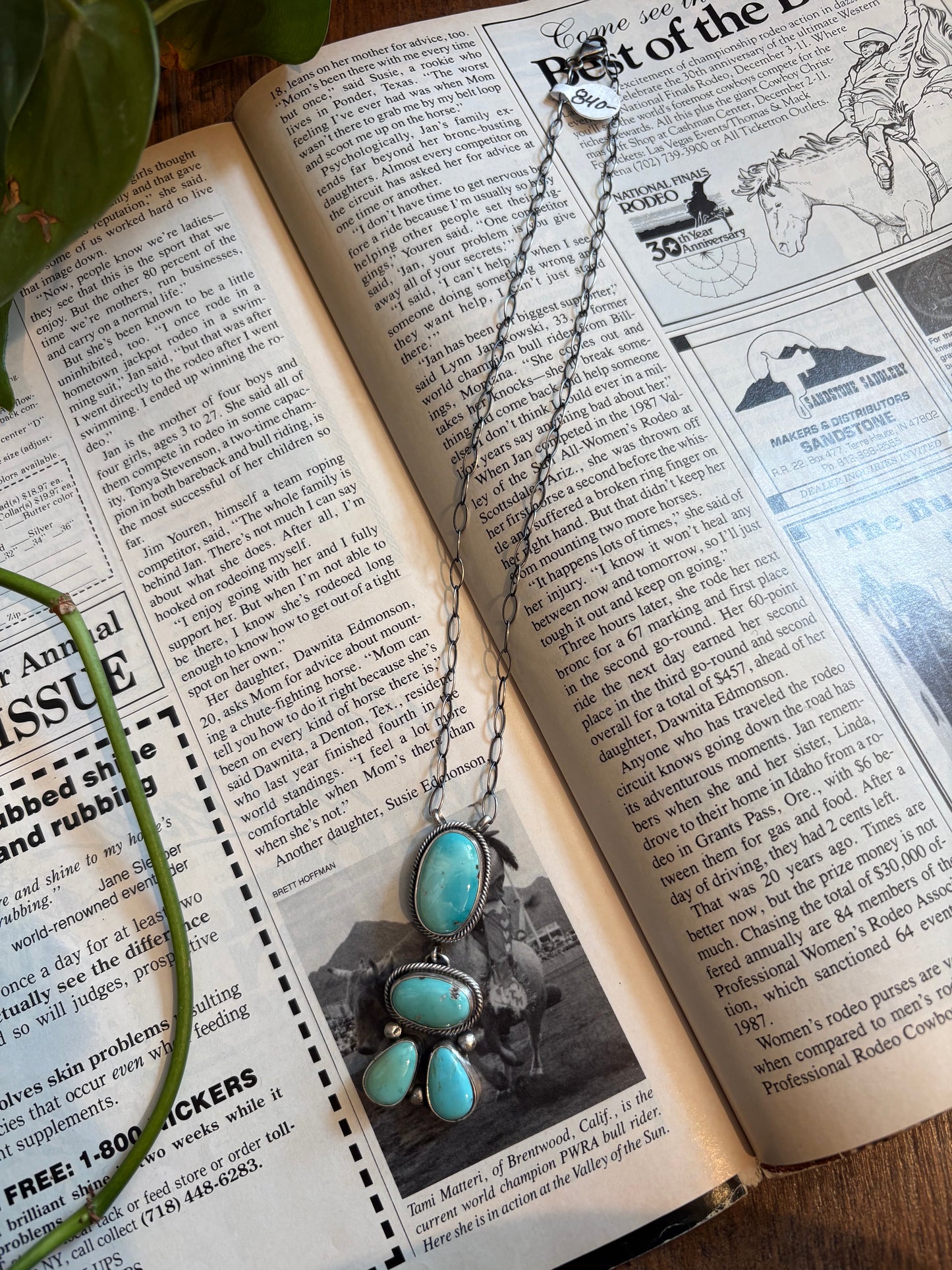 Native Made White Water Dangle Necklace