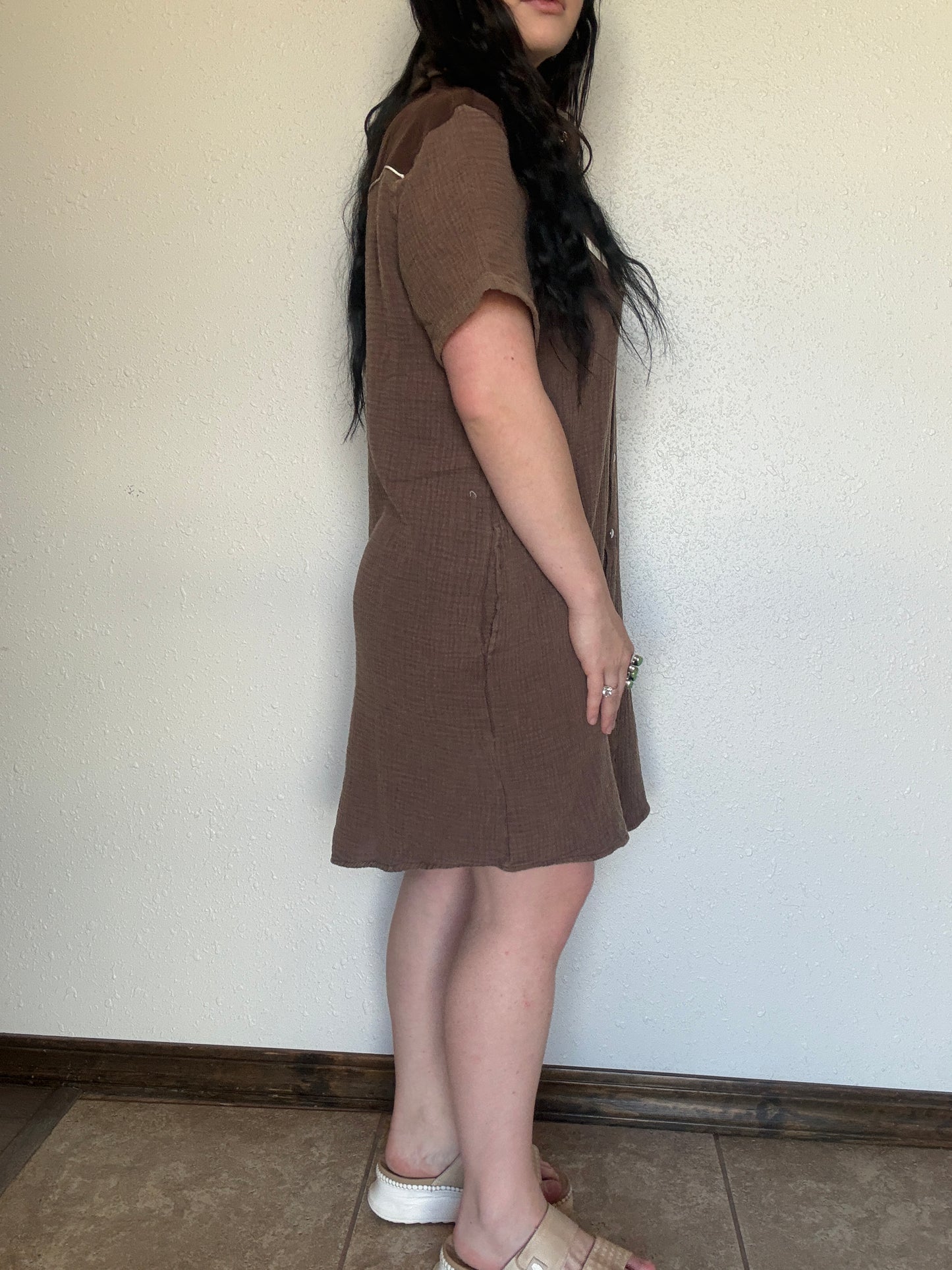 Ranchy Retro Pearl Snap Dress