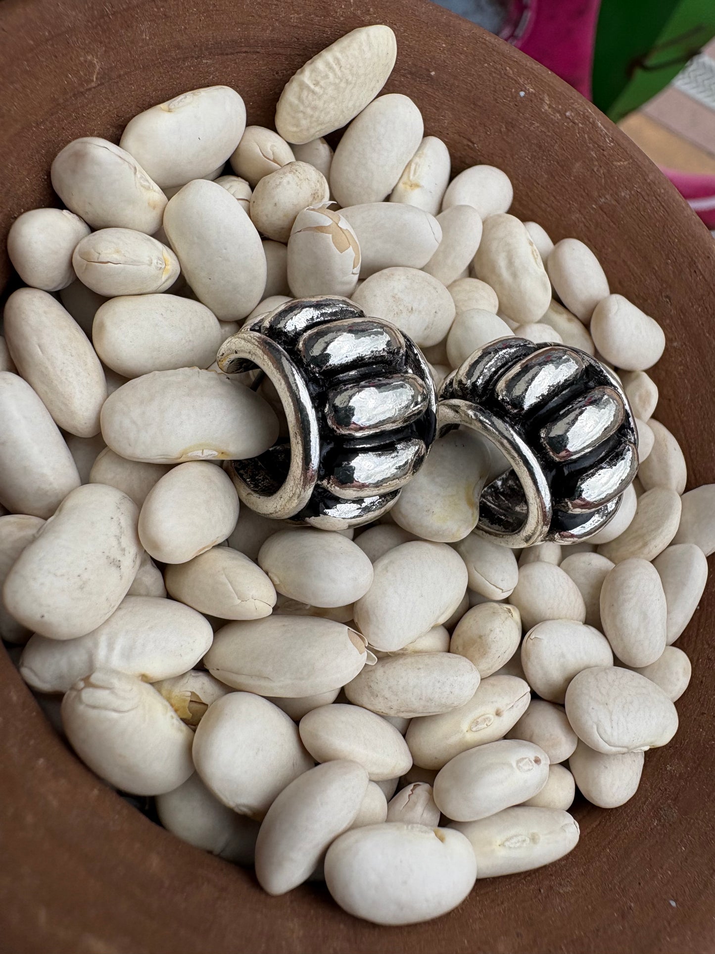 Small Oval Bubble Hoop Earrings