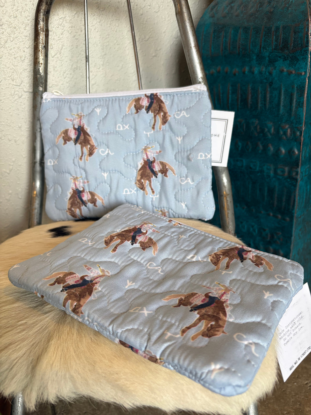 Casey Cowboy Quilted Makeup Bag