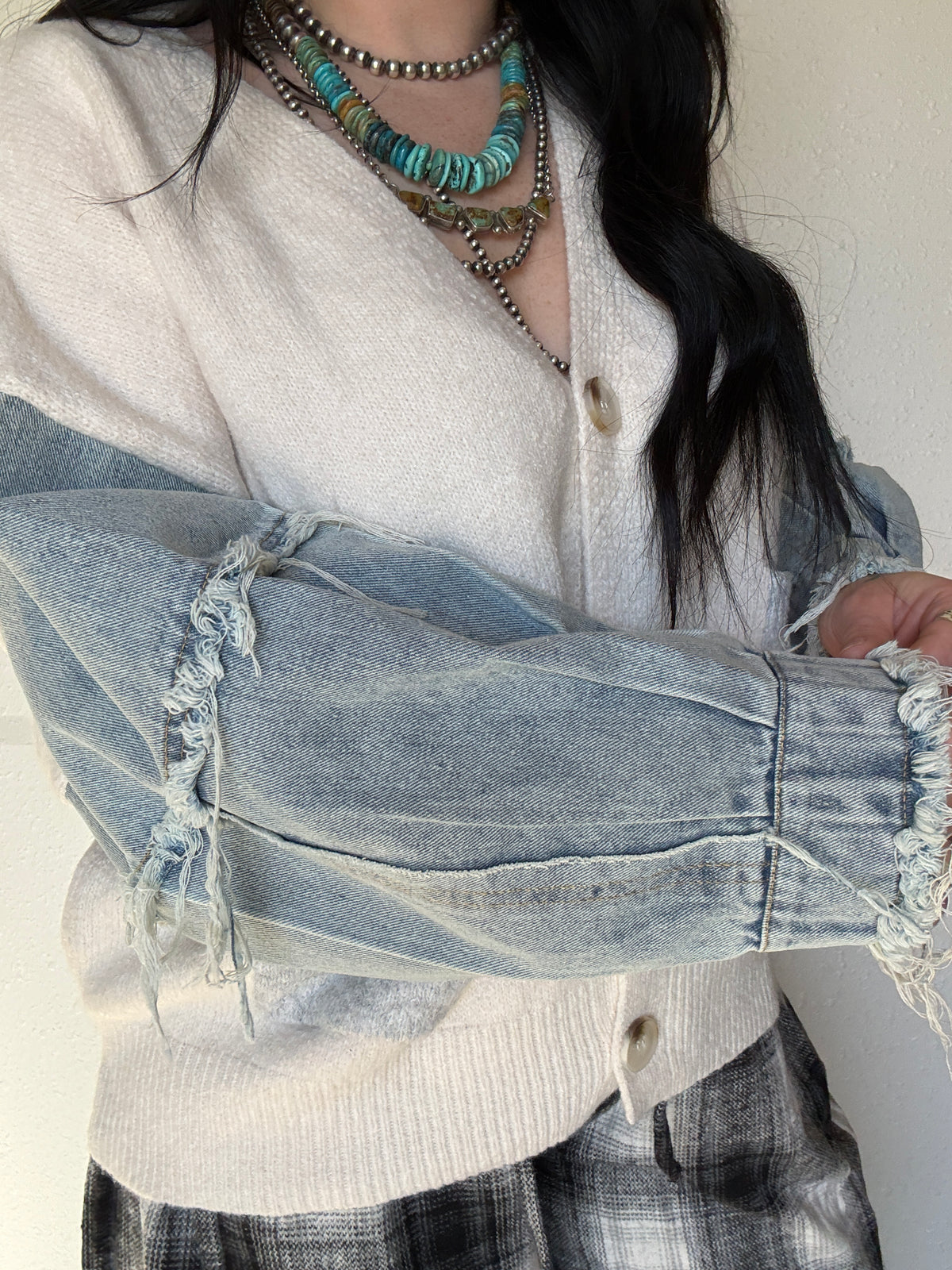 The Dandy Denim Cardigan *Cream