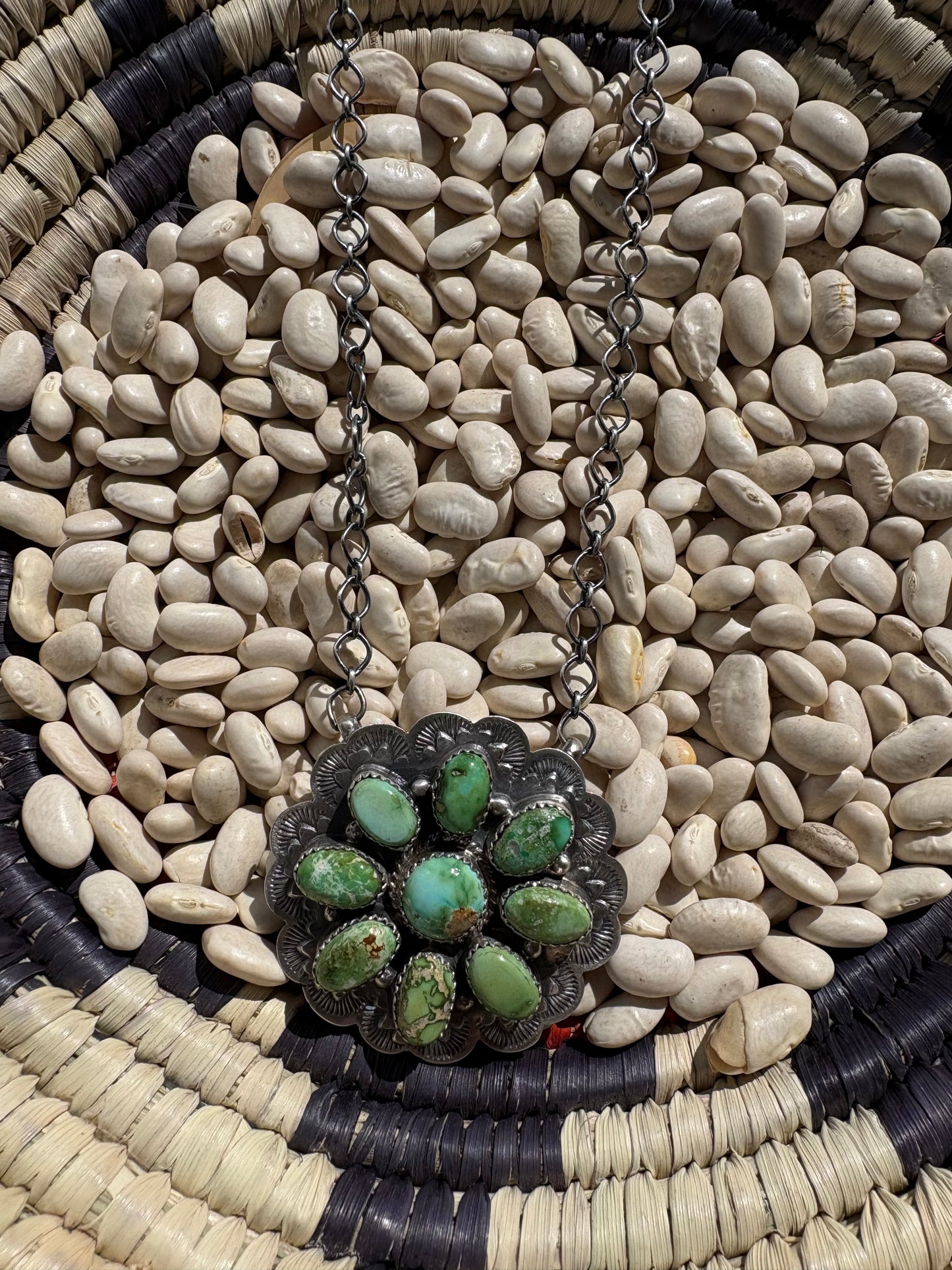 Kee Johnson Cluster Concho Necklace