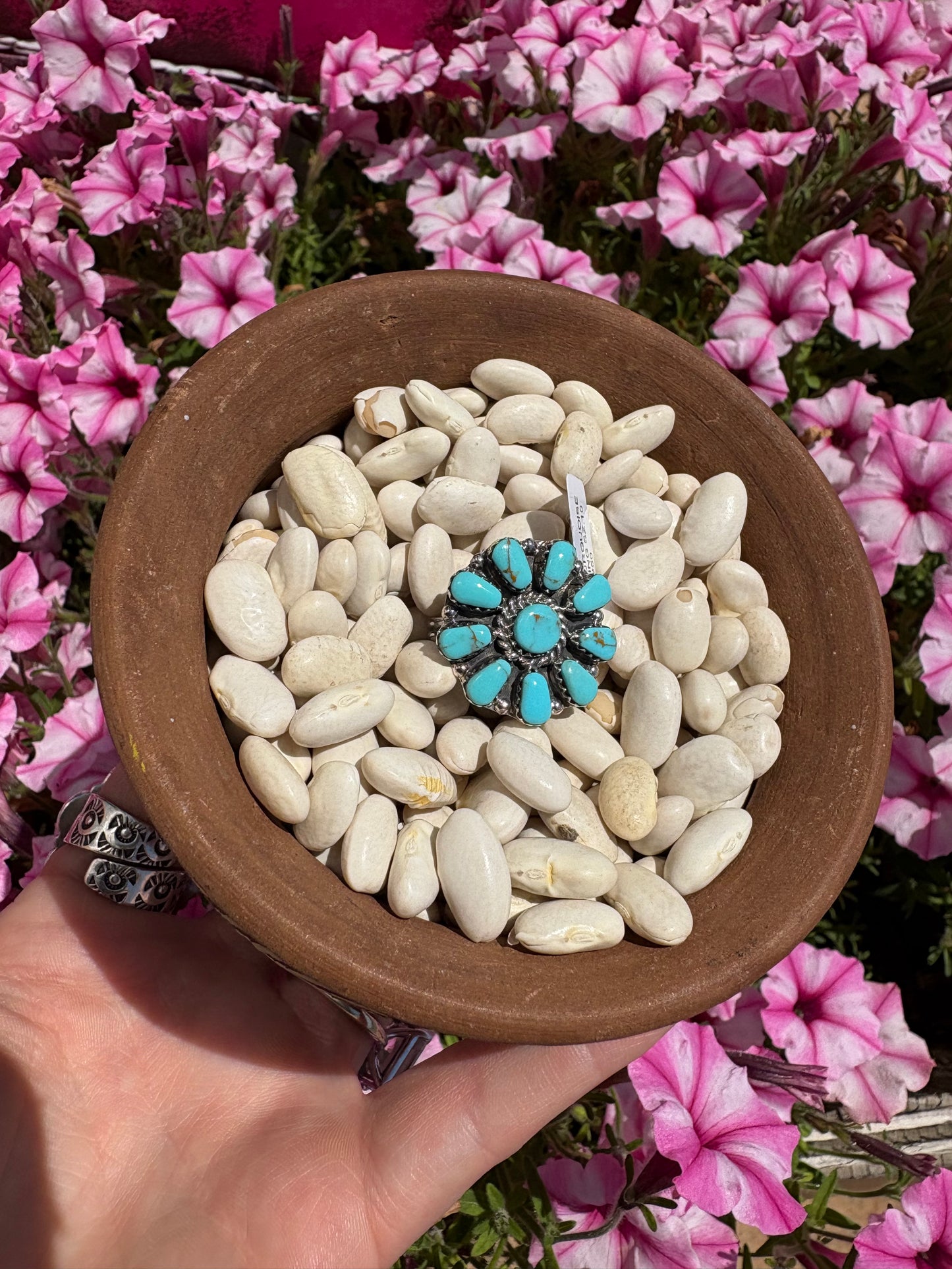 Native Made Kingman Turquoise Cluster Ring