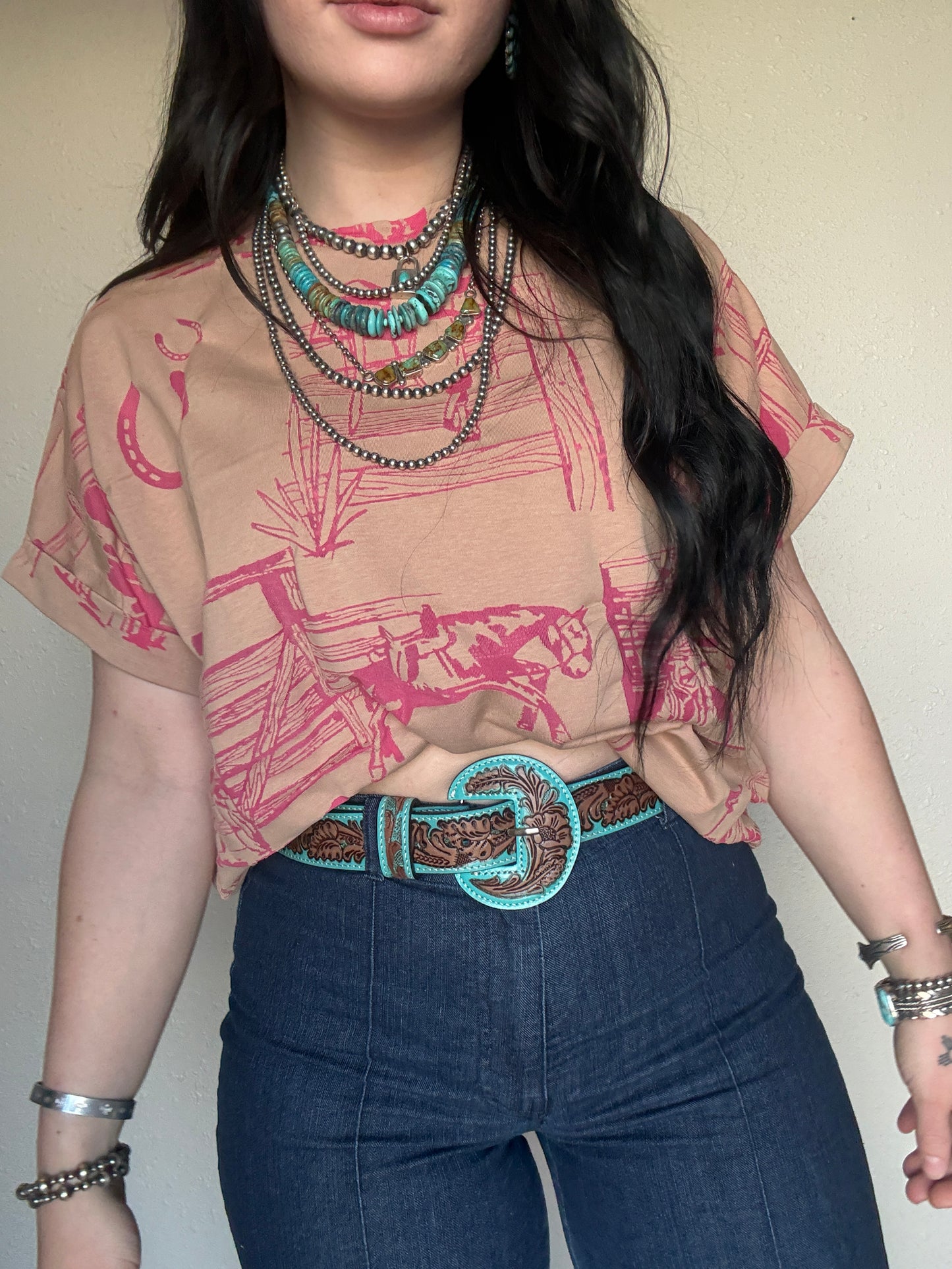 Fancy Fence Line Oversized Tee