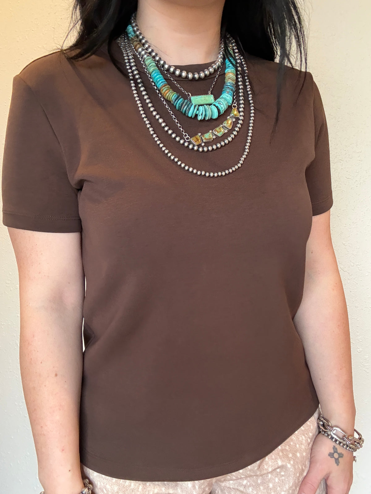 Short Sleeve Round Neck Soft Knit Jersey Top