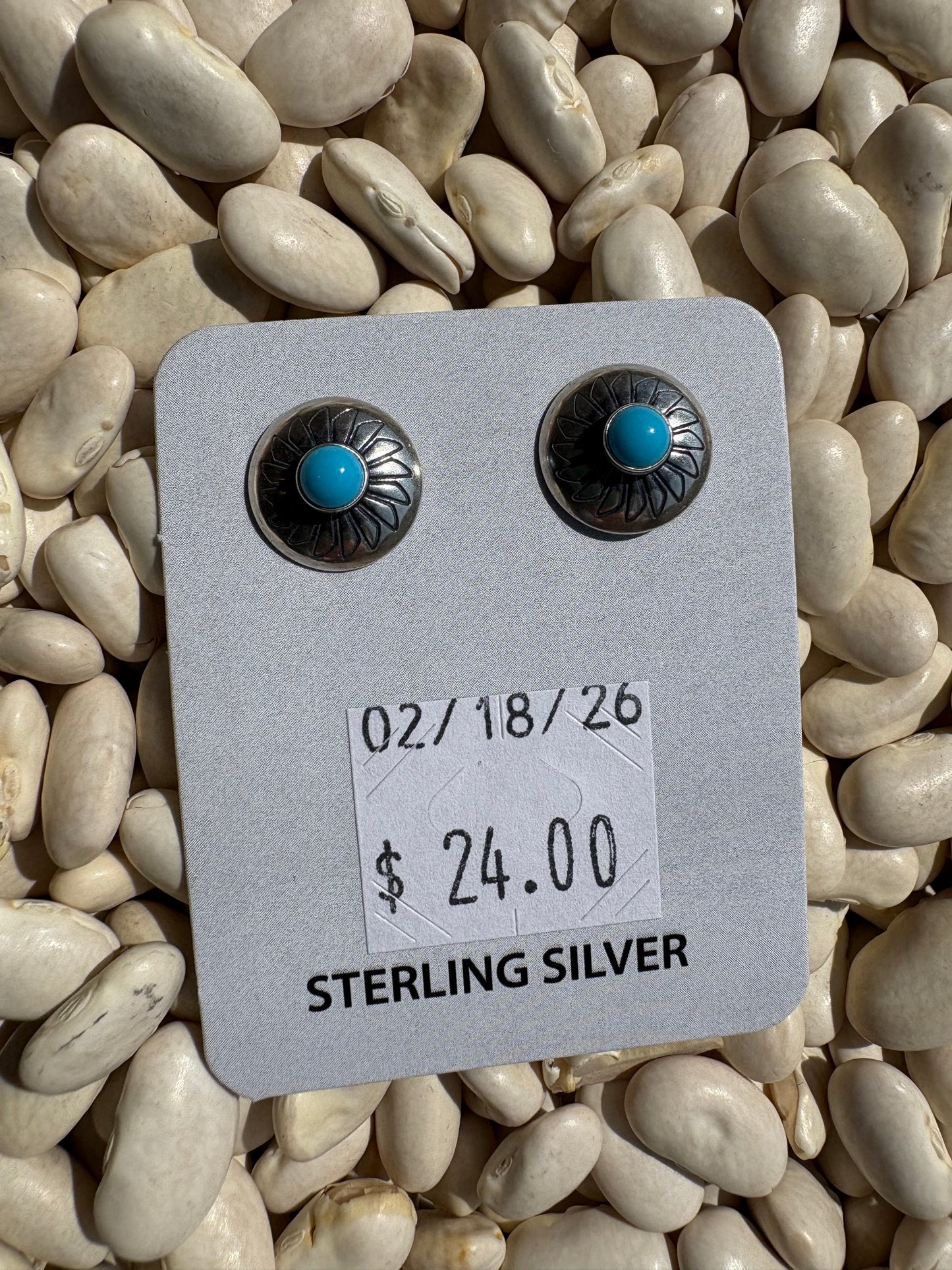 Mini Turquoise and Silver Studs B