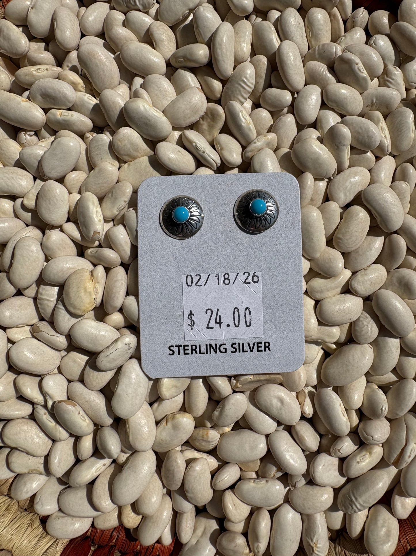 Mini Turquoise and Silver Studs B