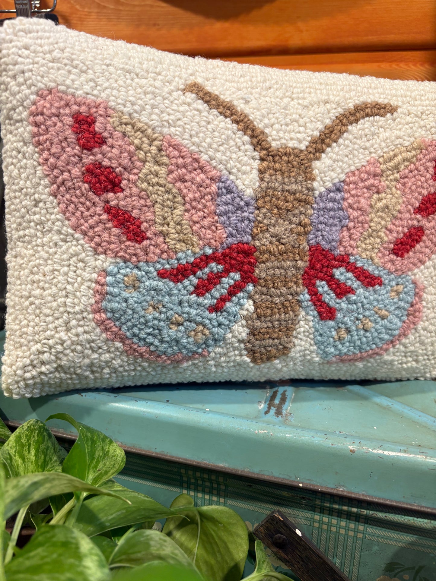 The Cowgirl Moth Wool Pillow