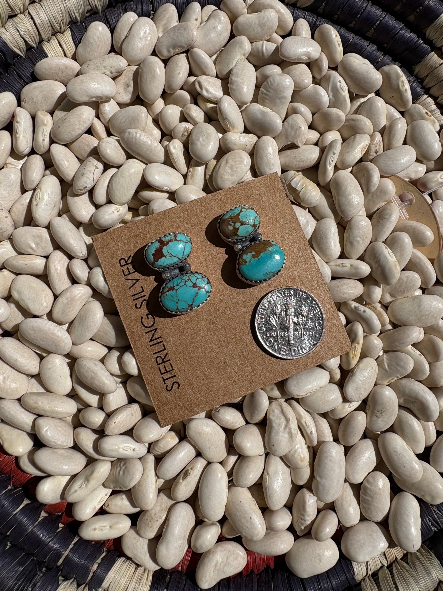 Mine 8 Turquoise Double Stone Studs