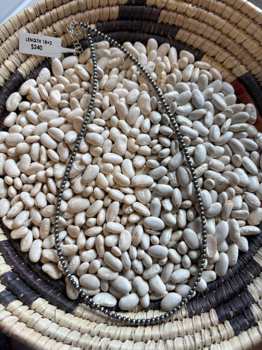 3mm 20” Sterling Pearl Necklace