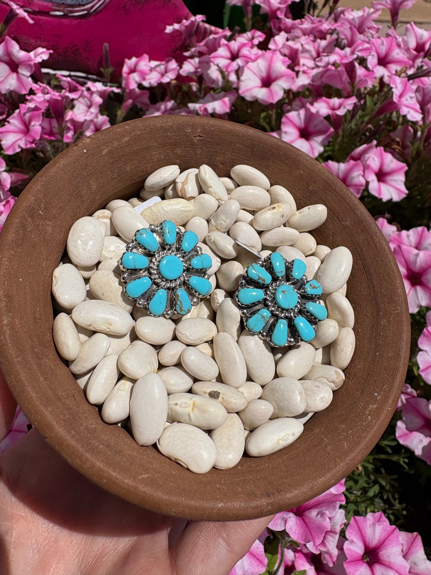 Native Made Kingman Turquoise Cluster Ring